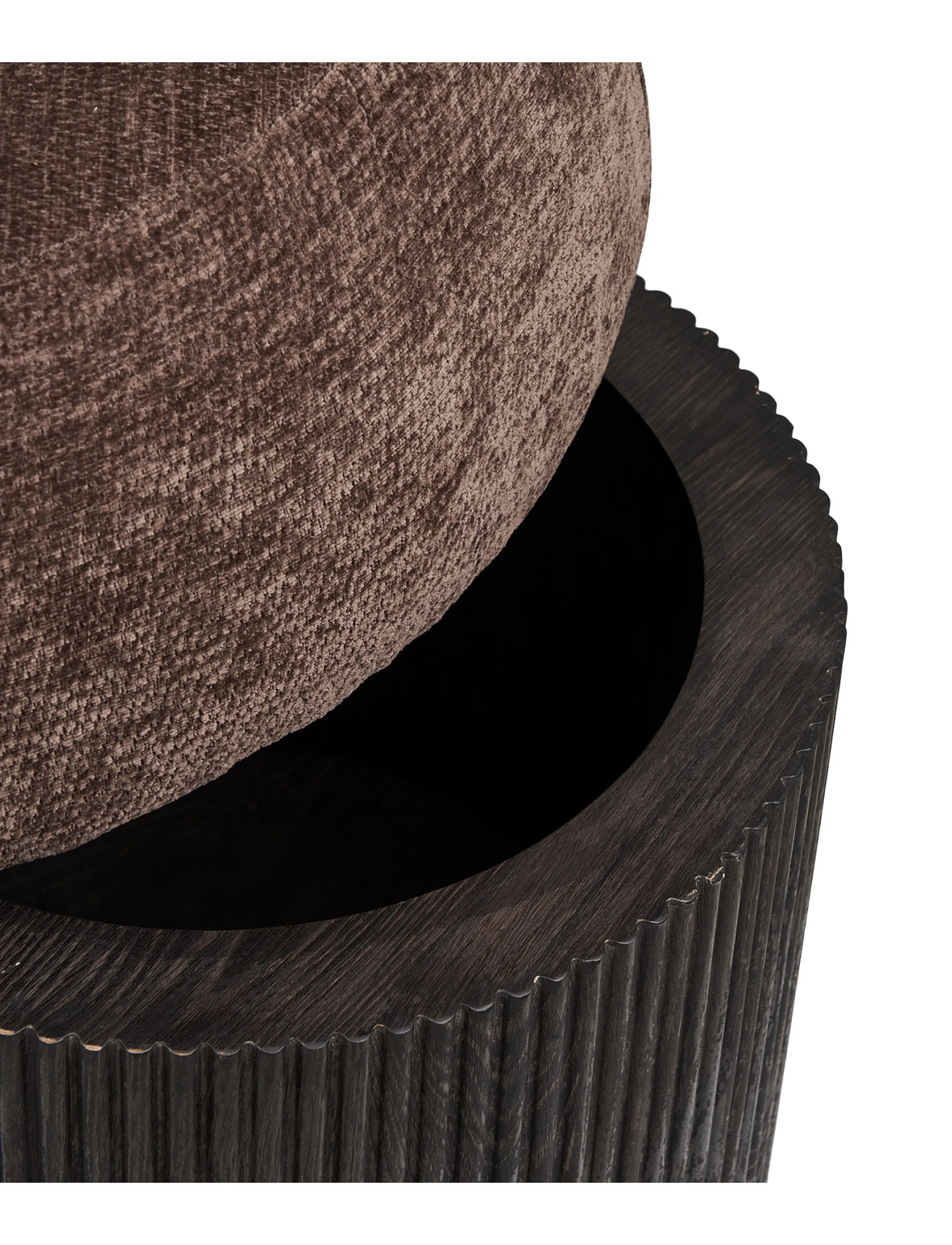 House Nordic - Tora - Pouf, chenille lid, - kott-toolid - dark brown - 5