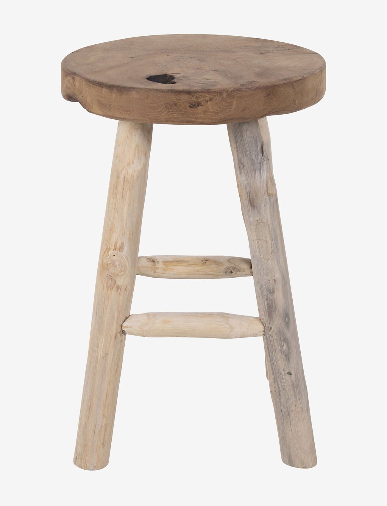 House Nordic - Tuva - Stool, teak, nature, 4 legs, Ø30x45 cm - jakkarat ja penkit - natural - 0