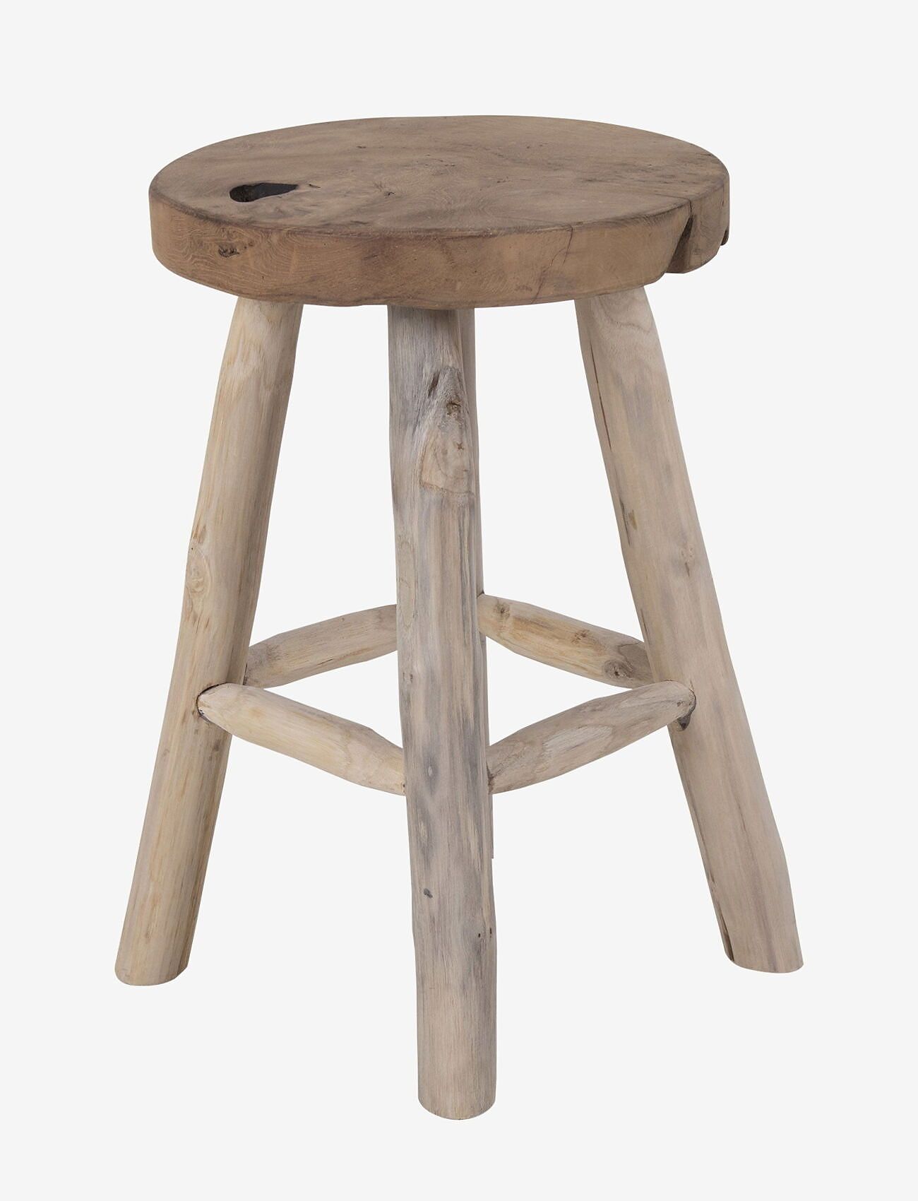 House Nordic - Tuva - Stool, teak, nature, 4 legs, Ø30x45 cm - jakkarat ja penkit - natural - 1