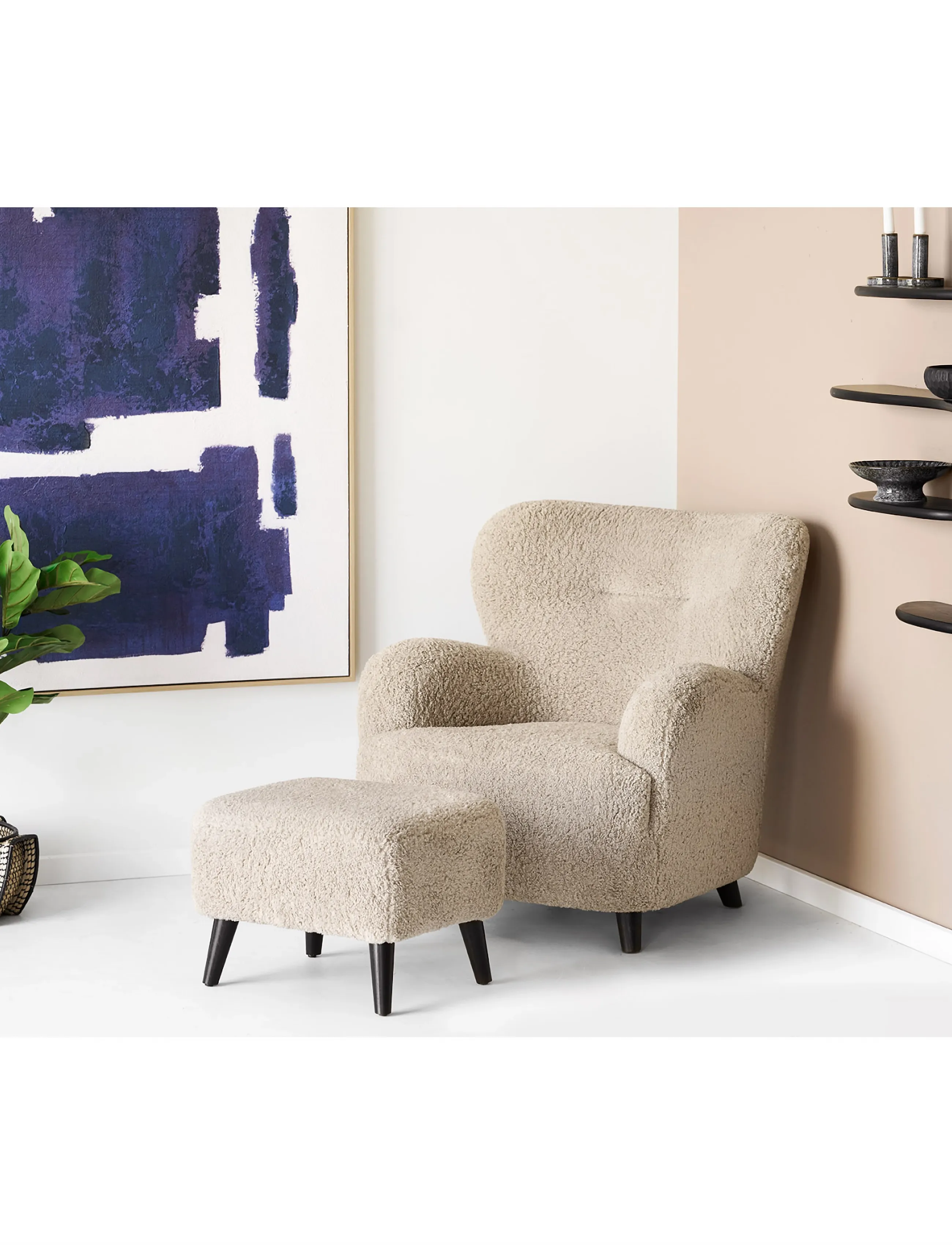 House Nordic - Gudrun - Lounge pouf, - poufs - light brown - 4