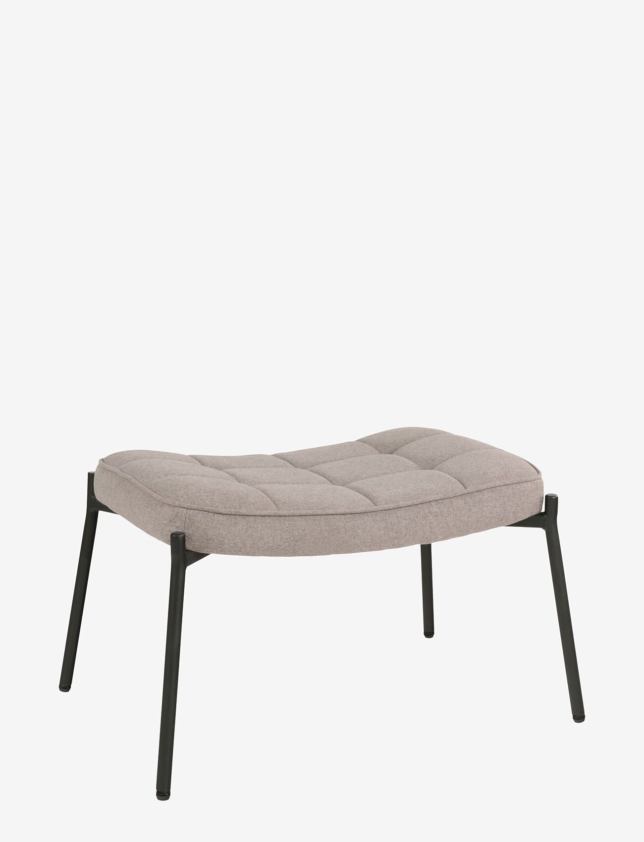House Nordic - Tyra - Footrest, stone with black legs - taburetter og bænke - stone - 1