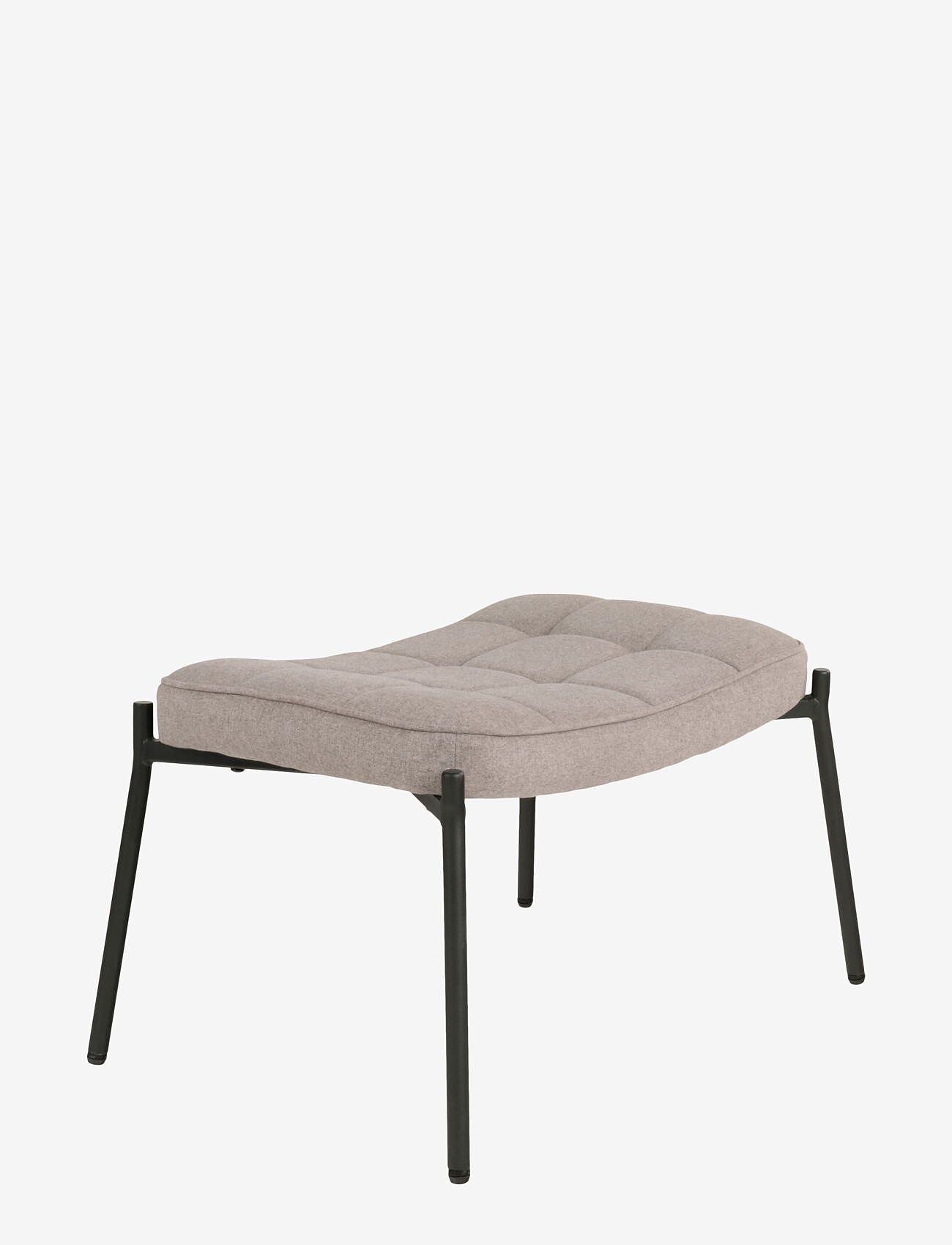House Nordic - Tyra - Footrest, stone with black legs - taburetter og bænke - stone - 3