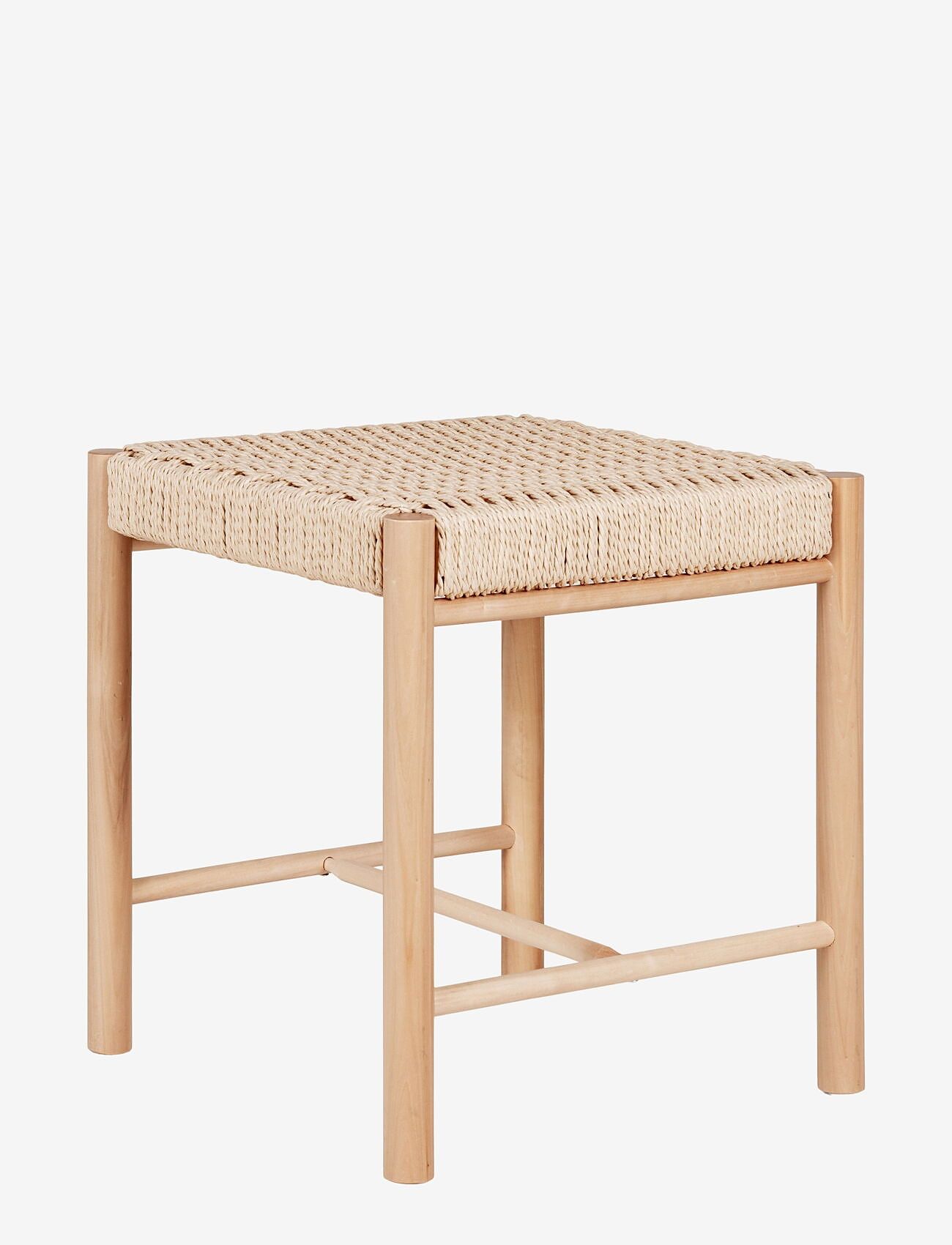House Nordic - Asta - Stool in poplar with natural wicker seat, natural - taburetter og bænke - natural - 1