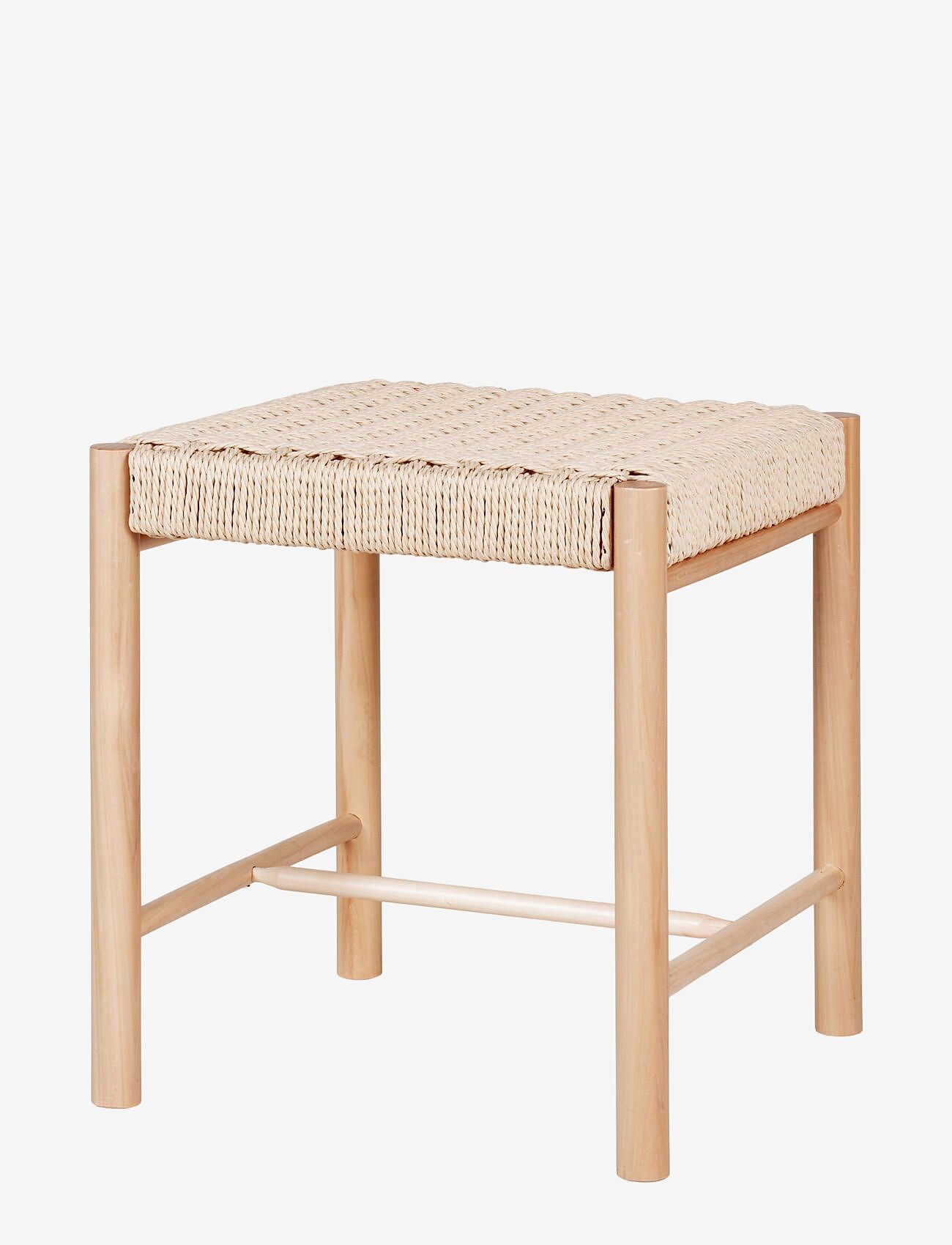 House Nordic - Asta - Stool in poplar with natural wicker seat, natural - taburetter og bænke - natural - 2