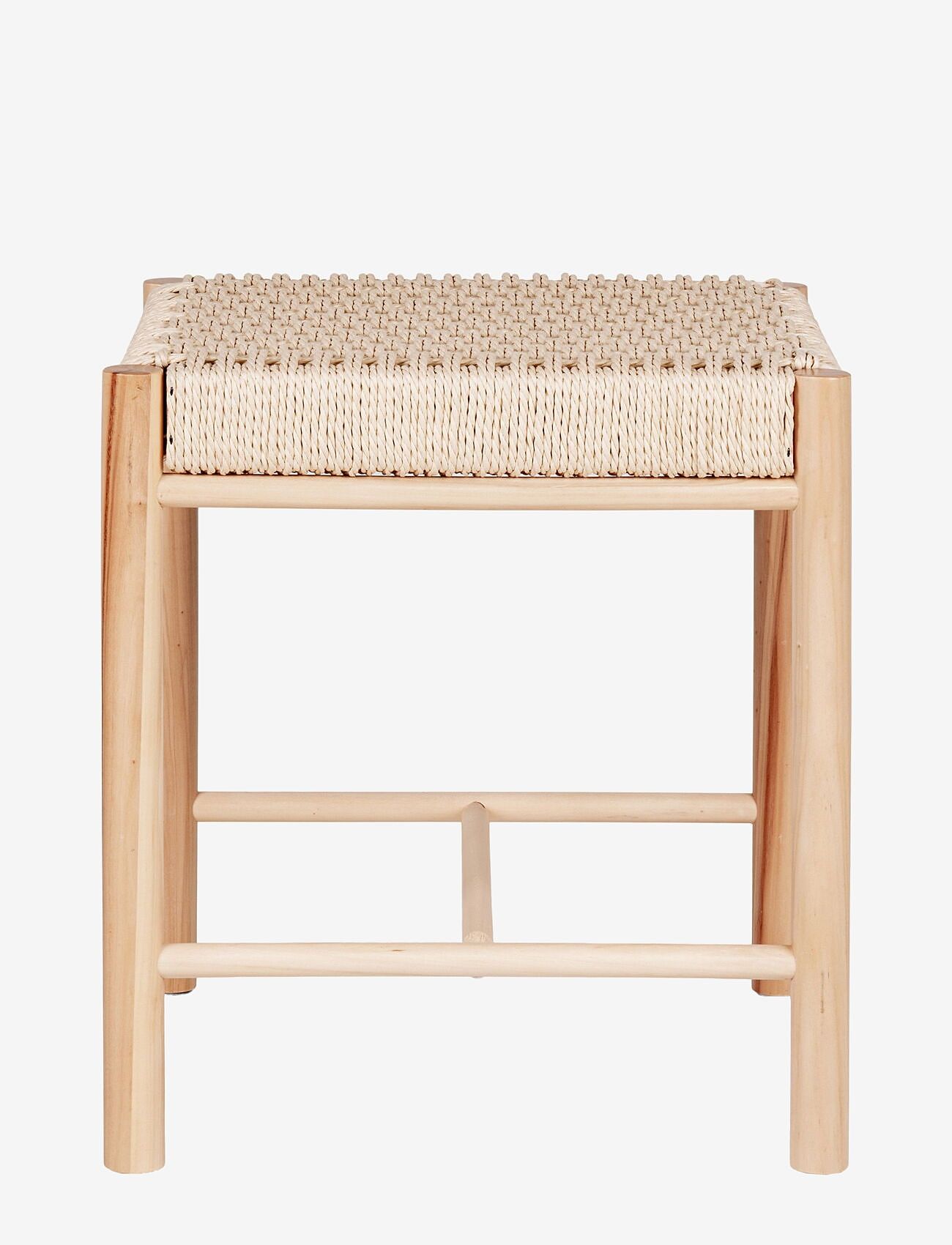 House Nordic - Asta - Stool in poplar with natural wicker seat, natural - taburetter og bænke - natural - 3