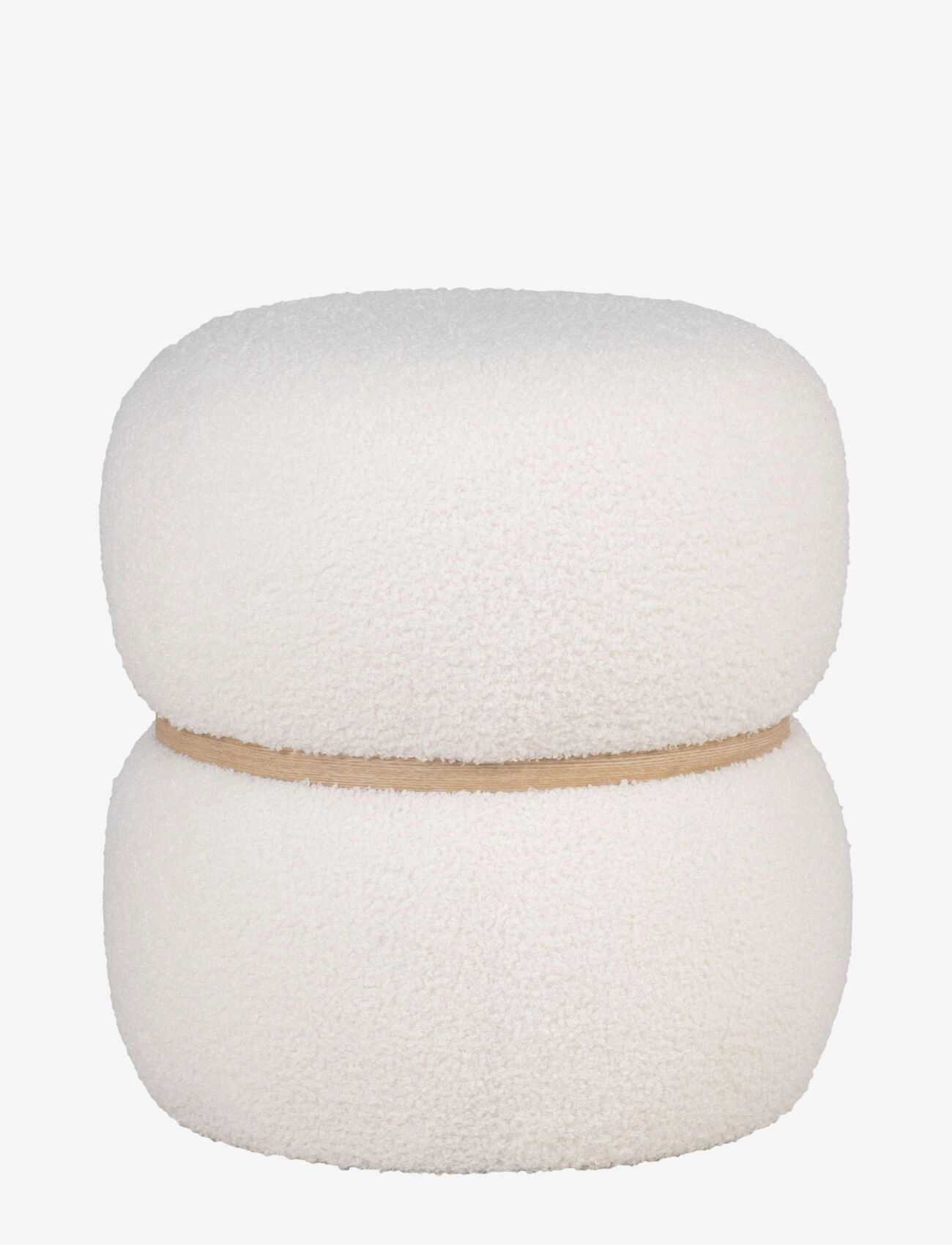 House Nordic Niva - Pouf in teddy, white, Ø38x41 cm - Puffer - WHITE / white