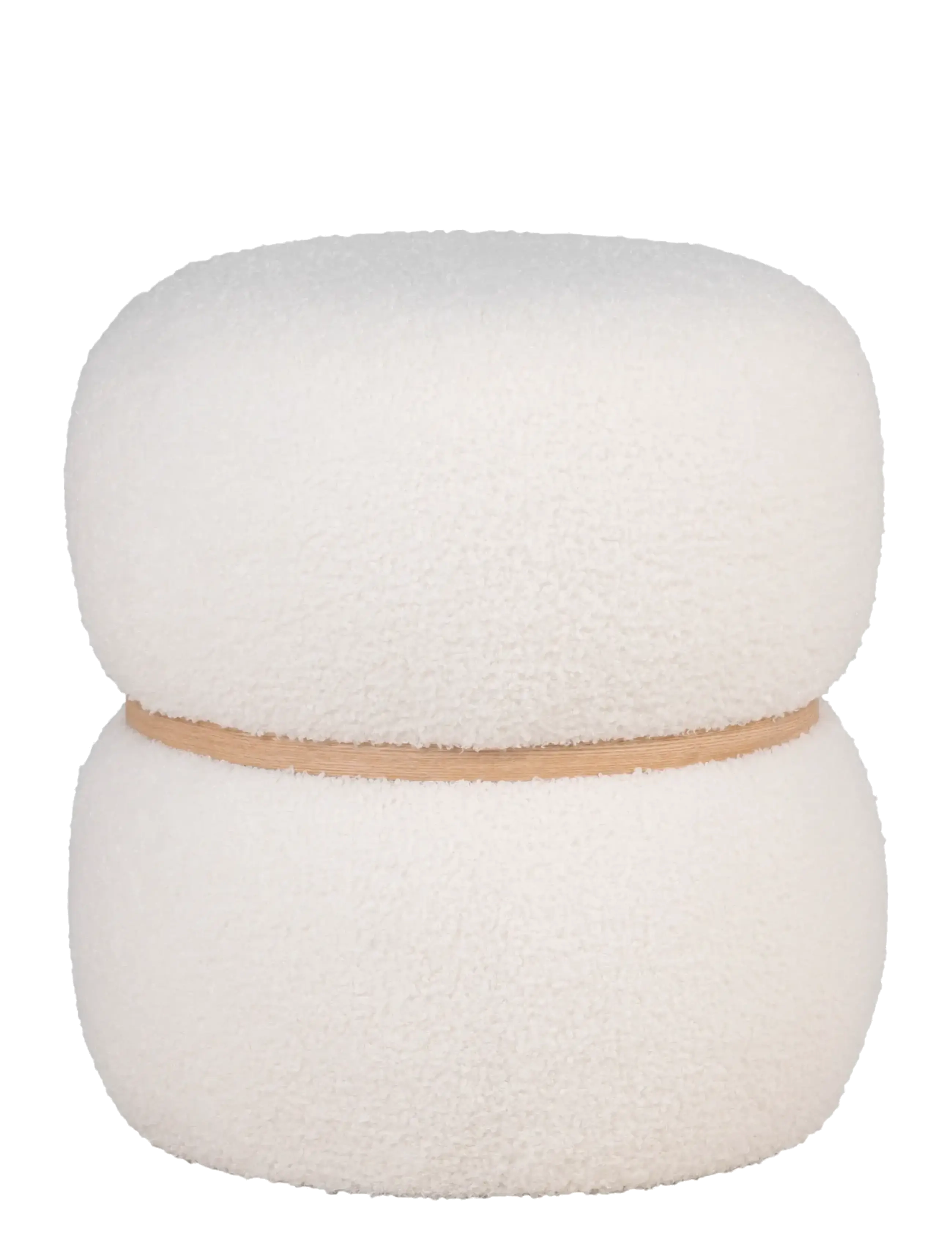 House Nordic - Niva - Pouf in teddy, white, Ø38x41 cm - valentinsgaver - white - 2