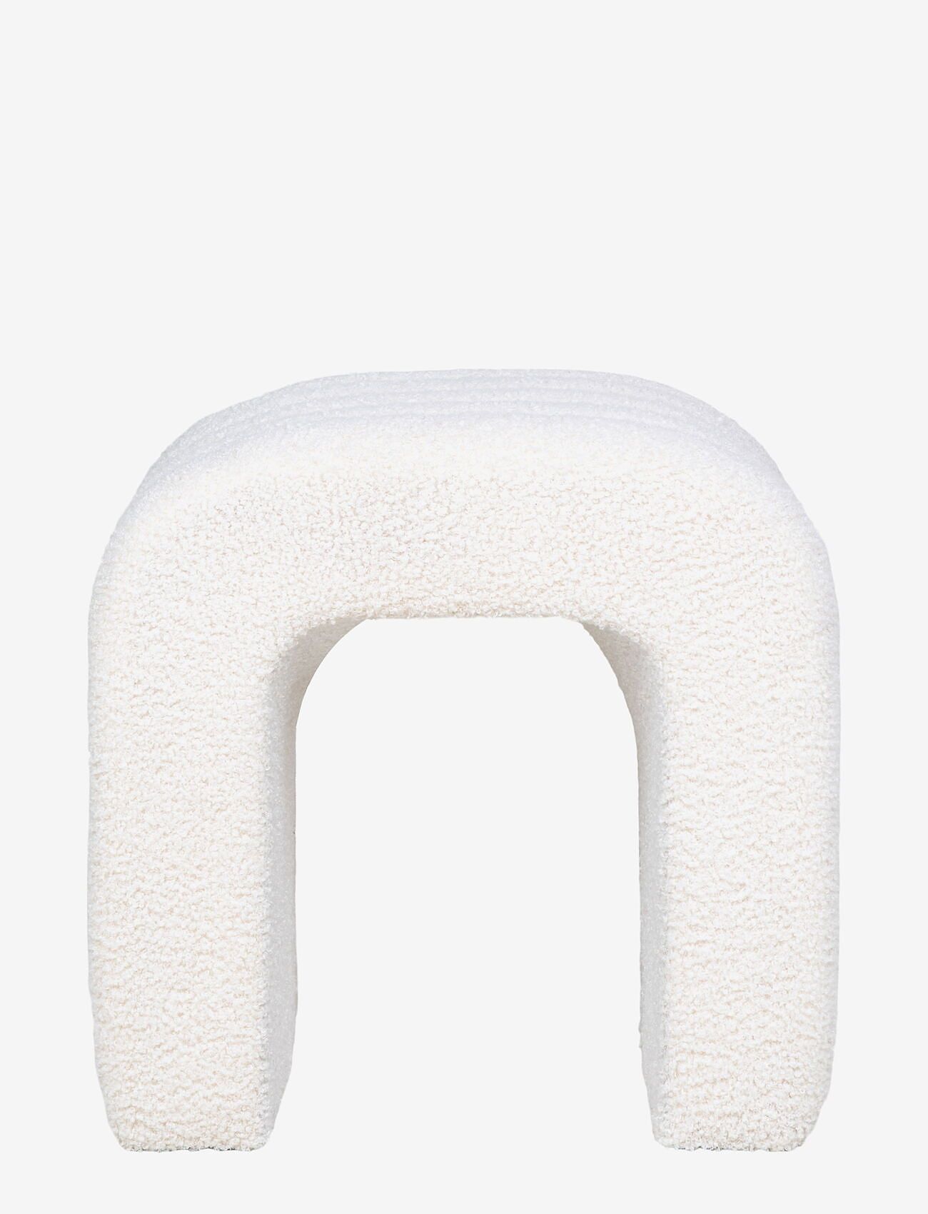 House Nordic - Nice Pouf, teddy, white, 42x41x36 cm, - puffer - white - 2