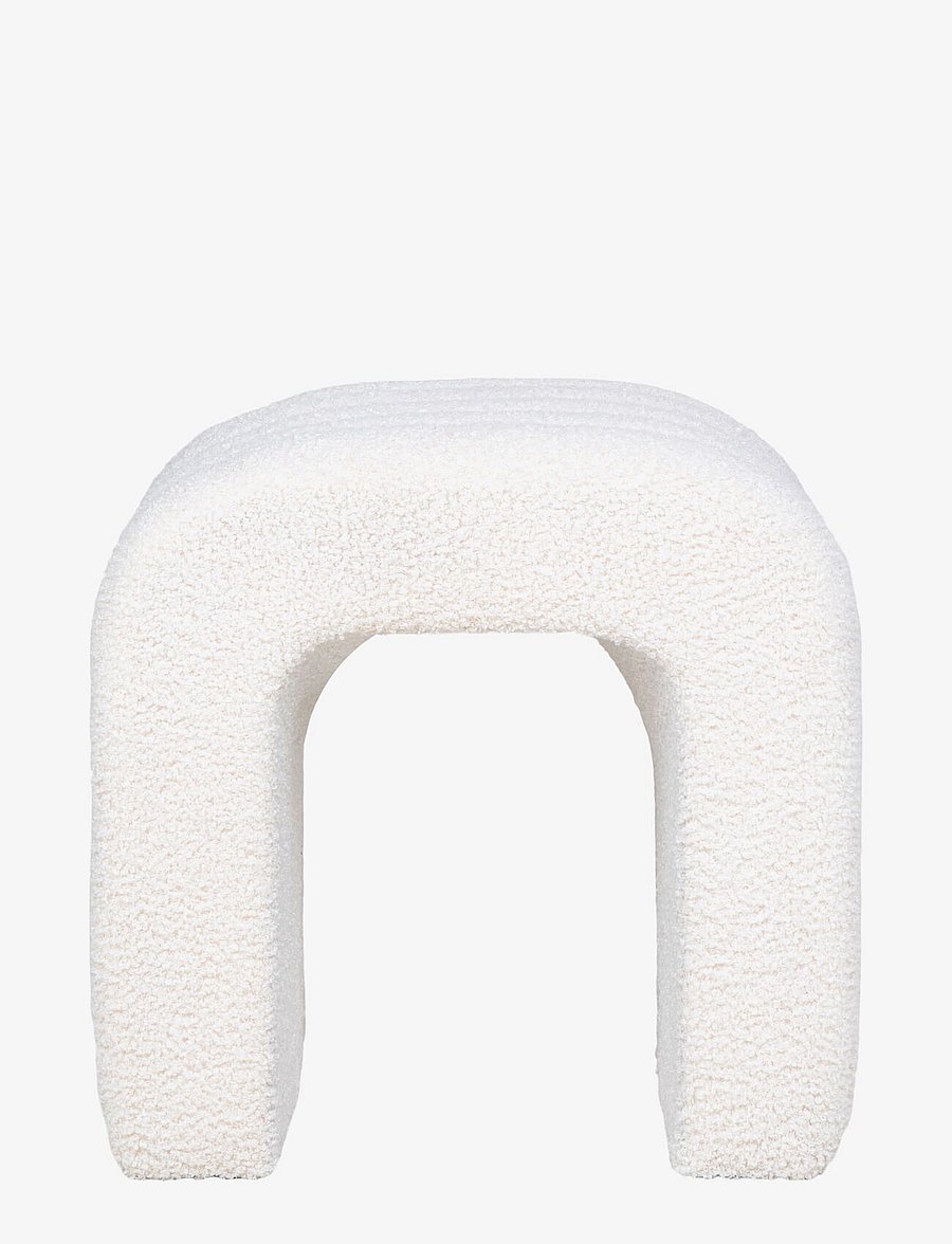 House Nordic - Nice Pouf, teddy, white, 42x41x36 cm, - kott-toolid - white - 2