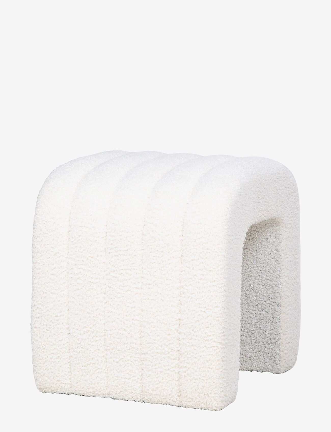 House Nordic - Nice Pouf, teddy, white, 42x41x36 cm, - puffer - white - 3