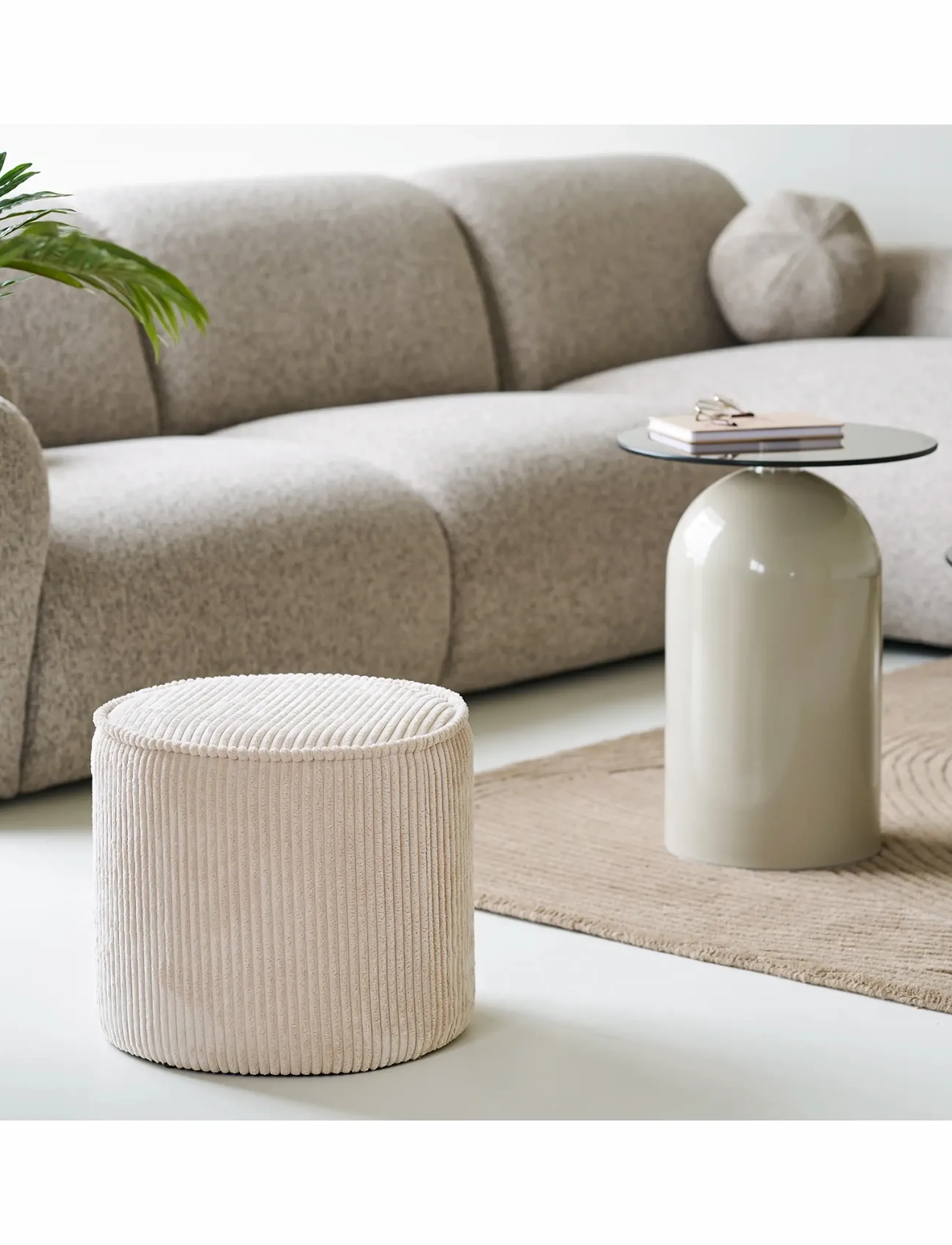 House Nordic Mika, 40X40X35 cm, Beige, Møbler > Puffer, Unisex