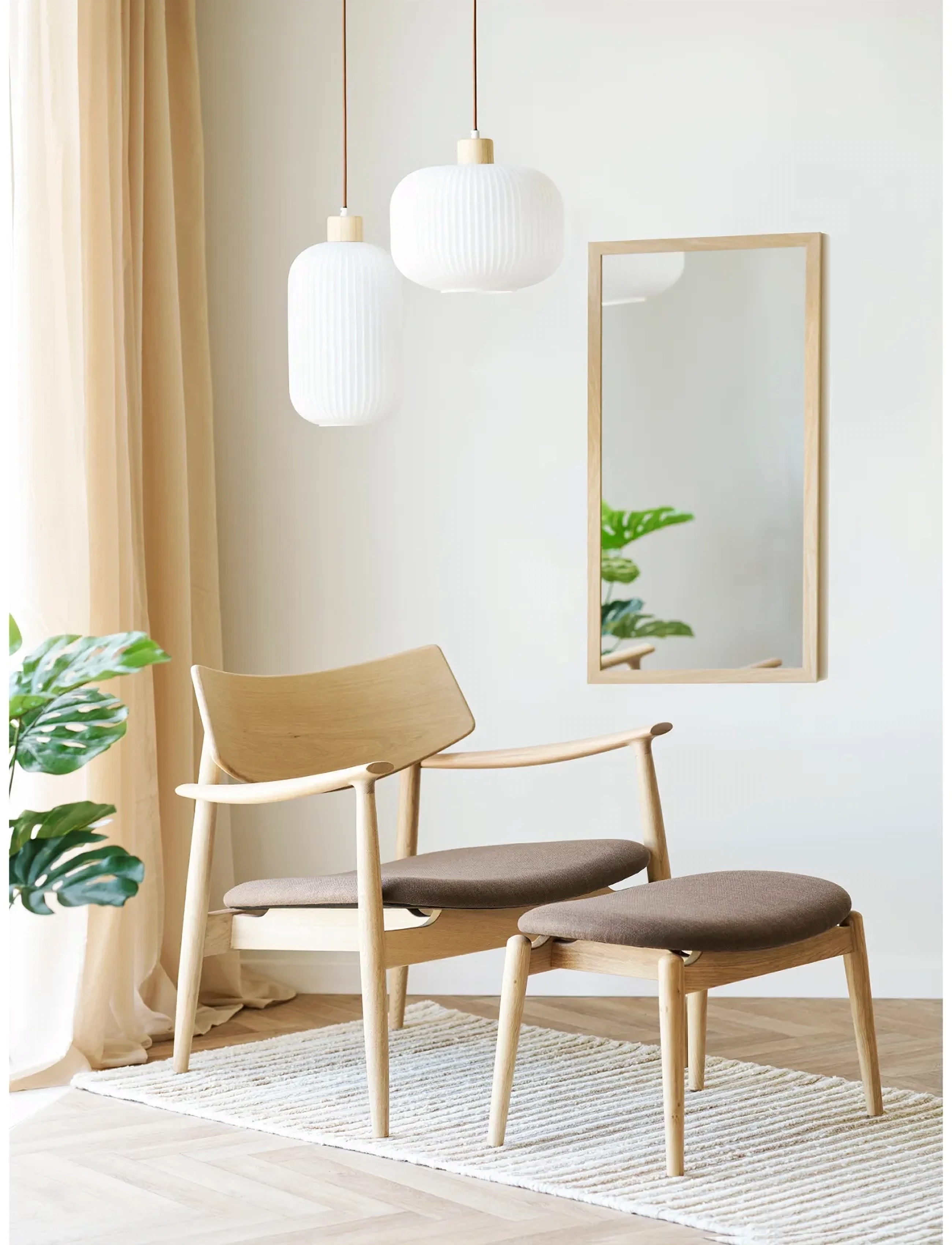 House Nordic Lova Footrest, Oak, Natural/Brown, 43X53.5X38 cm, Chairs & Stools, Braun - Stools Benches, Homeware
