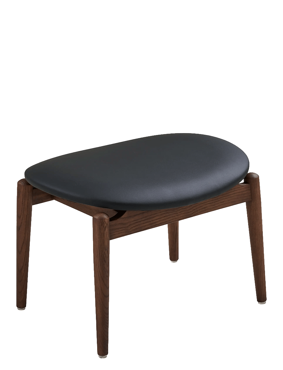 House Nordic - Lova - Footrest, ash wood/PU - hocker & bänke - dark brown / black - 1