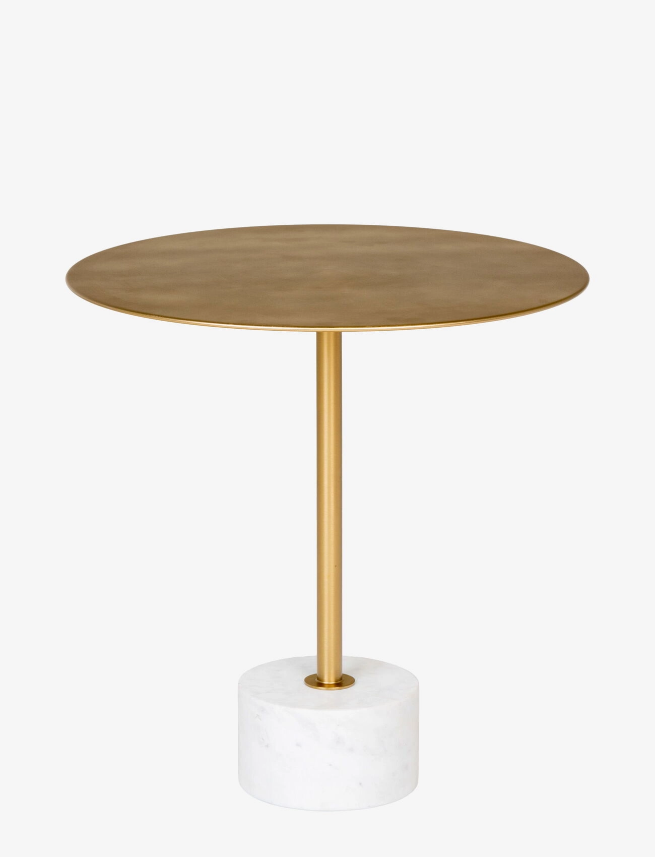 House Nordic Silja Side Table In Brass And Marble, Ø51X52 Cm, One Size, Tables, Gold - Tables & Small Homeware