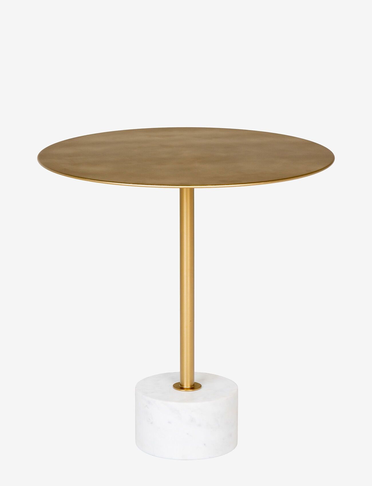 House Nordic - Silja - Side table in brass and marble, Ø51x52 cm - sideborde og små borde - brass / marble - 0