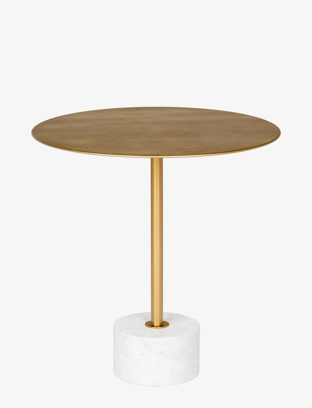 Silja - Side table in brass and marble, Ø51x52 cm - BRASS