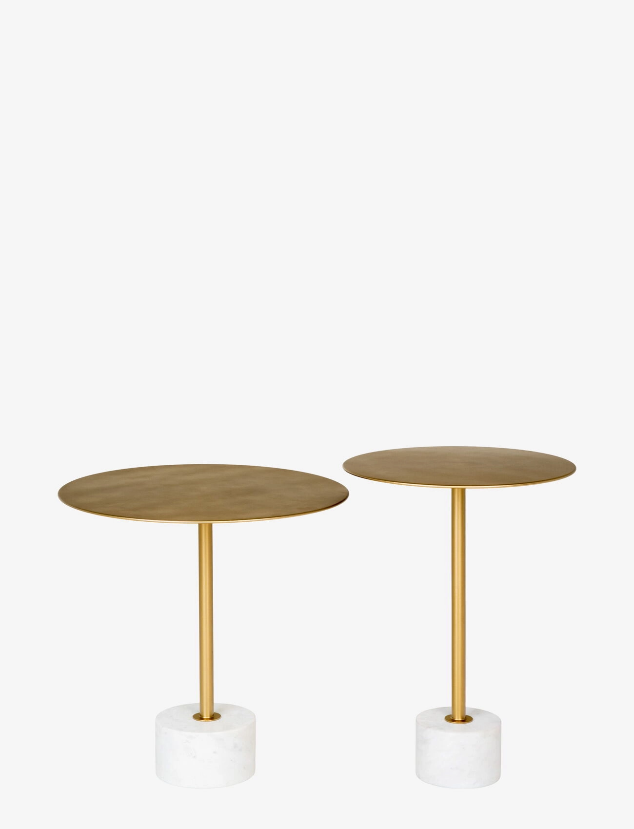 House Nordic - Silja - Side table in brass and marble, Ø51x52 cm - sānu galdiņi un mazie galdiņi - brass / marble - 3