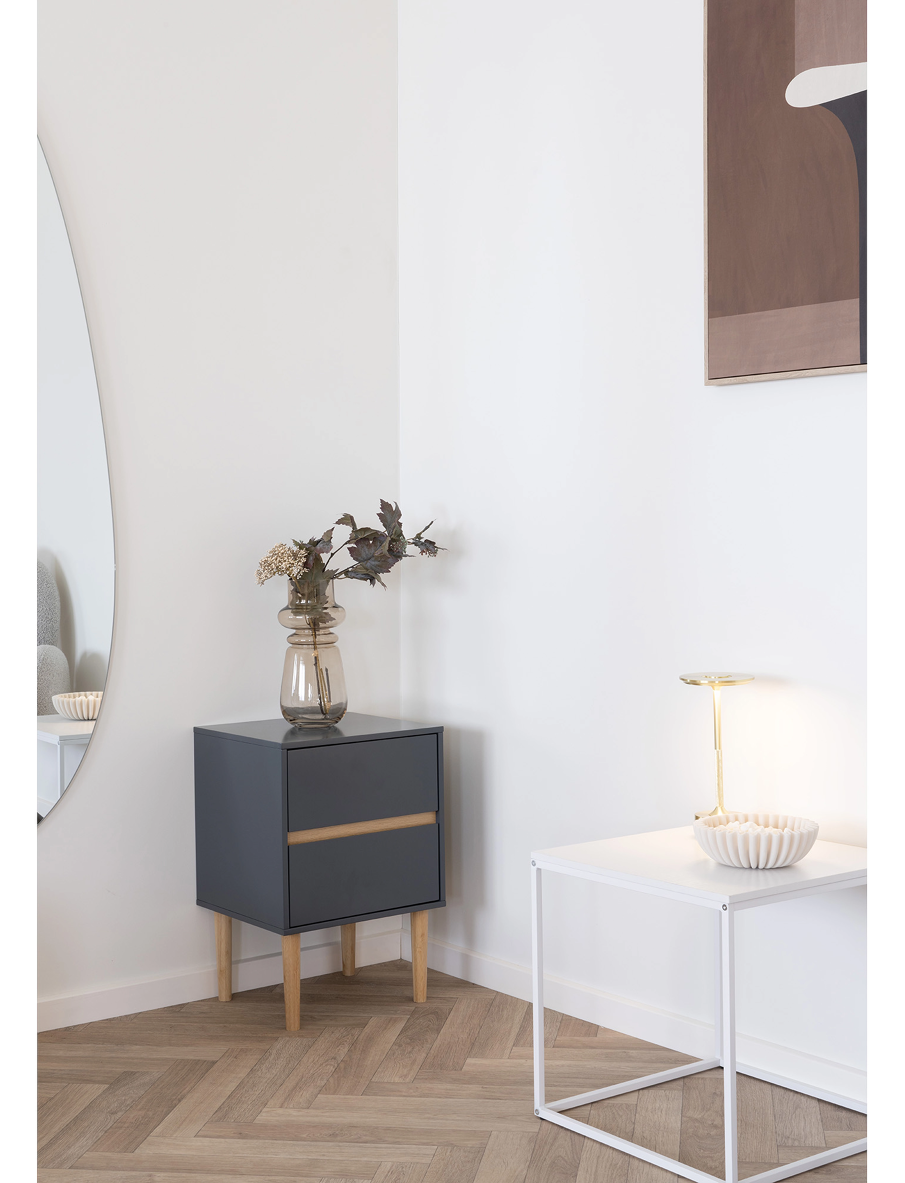 House Nordic Rasa Side Table, White, White Frame 45X45X45 Cm, One Size, Tables, Weiß - Tables & Small Homeware