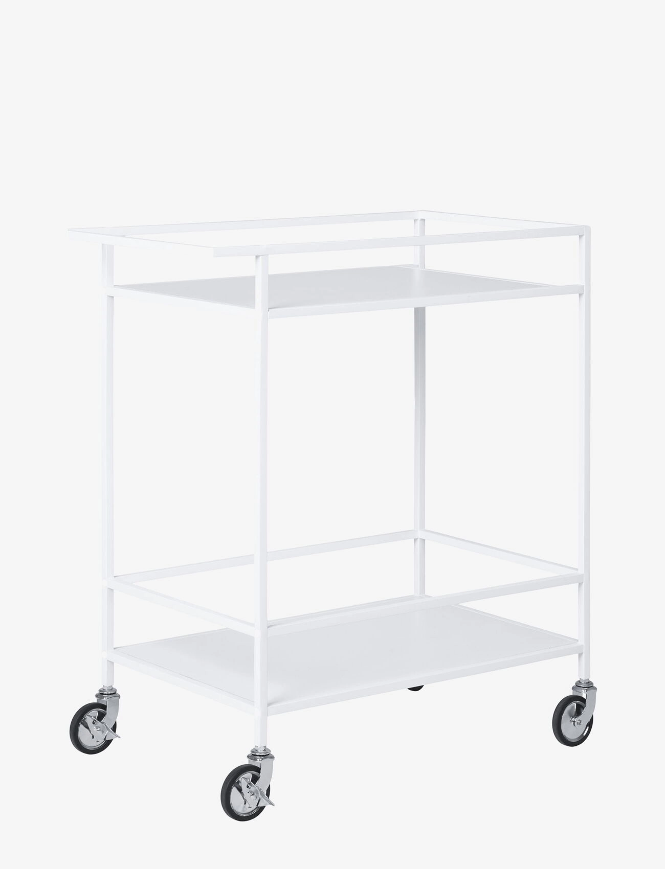 House Nordic Rasa Bar Trolley, 2 White Shelves, White Frame 68X40X79 Cm, Bordvogn, Hvid, Str: ONE SIZE