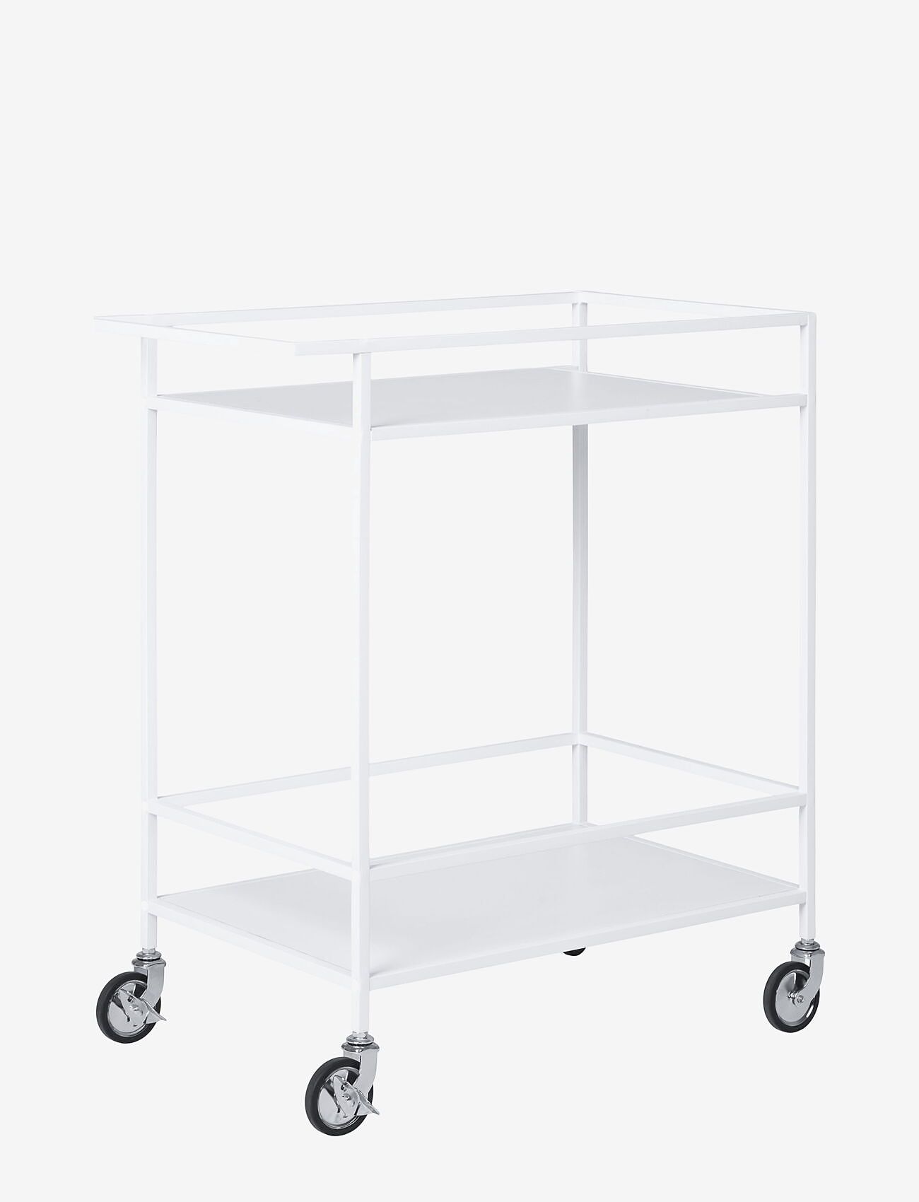 House Nordic - Rasa - Bar trolley, 2 white shelves, white frame 68x40x79 cm - riiulkärud - white - 0