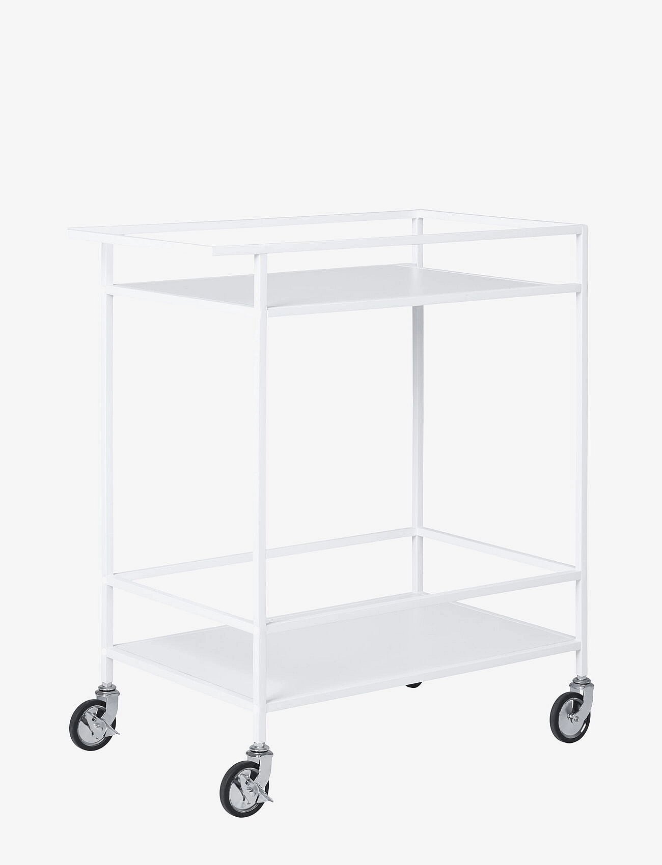 House Nordic | Rasa - Bar Trolley, 2 White Shelves, White Frame 68X40X79 Cm | ONE SIZE
