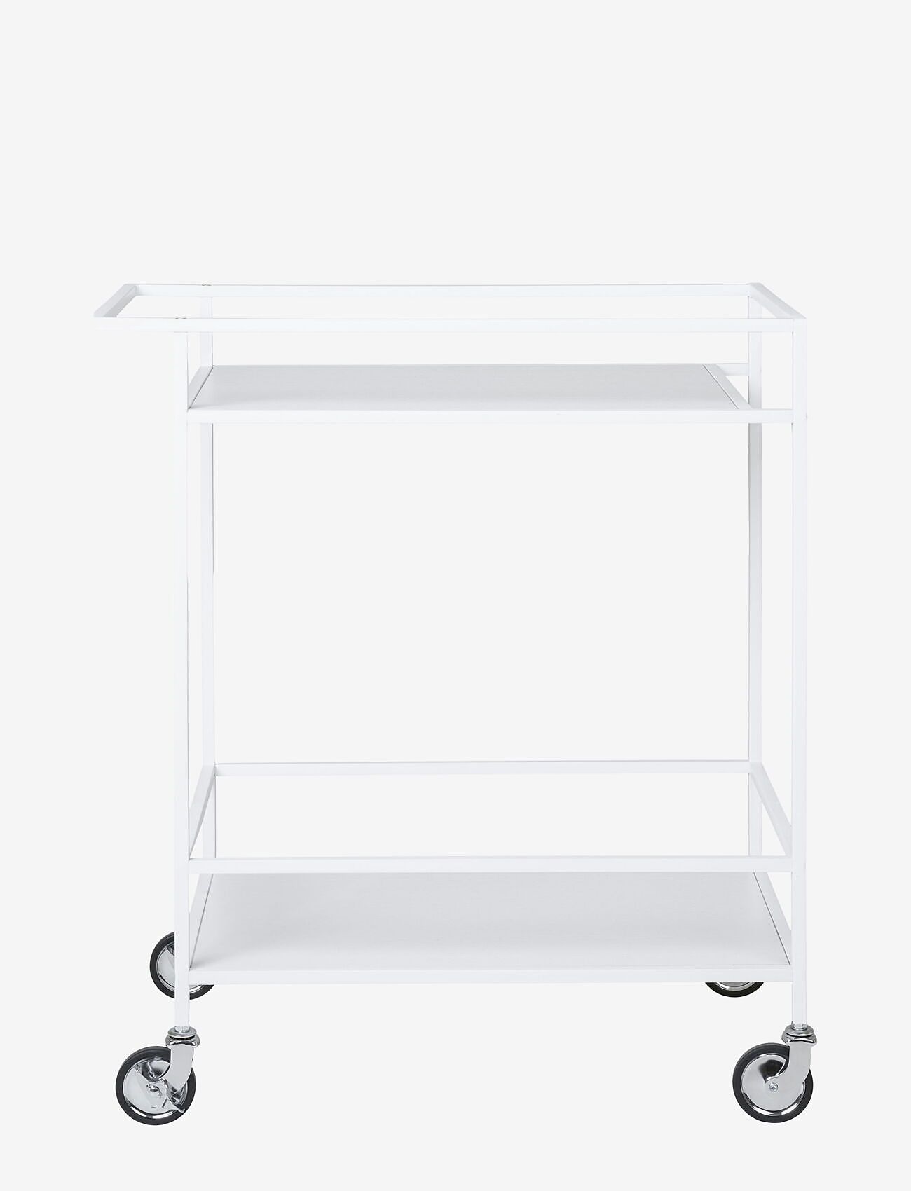 House Nordic - Rasa - Bar trolley, 2 white shelves, white frame 68x40x79 cm - riiulkärud - white - 1