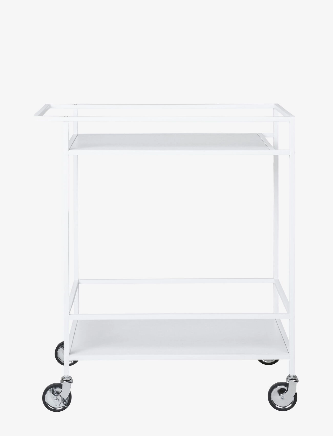 House Nordic - Rasa - Bar trolley, 2 white shelves, white frame 68x40x79 cm - tischwagen - white - 2