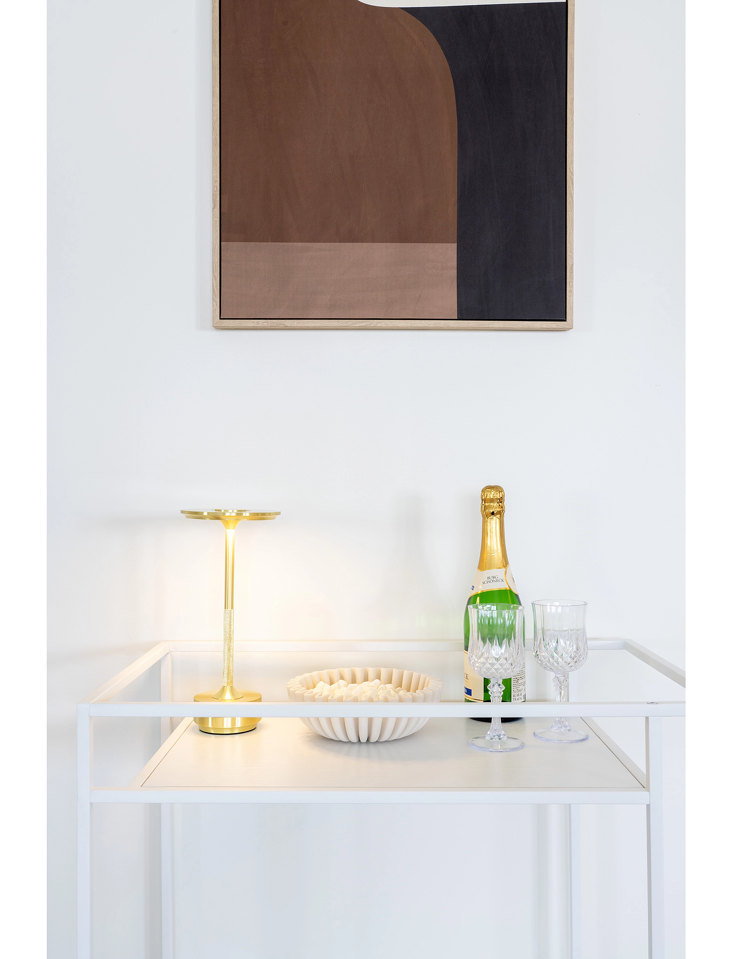 House Nordic Rasa Bar Trolley, 2 White Shelves, Frame 68X40X79 Cm, One Size, Tables, Weiß - Table Trolleys, Homeware