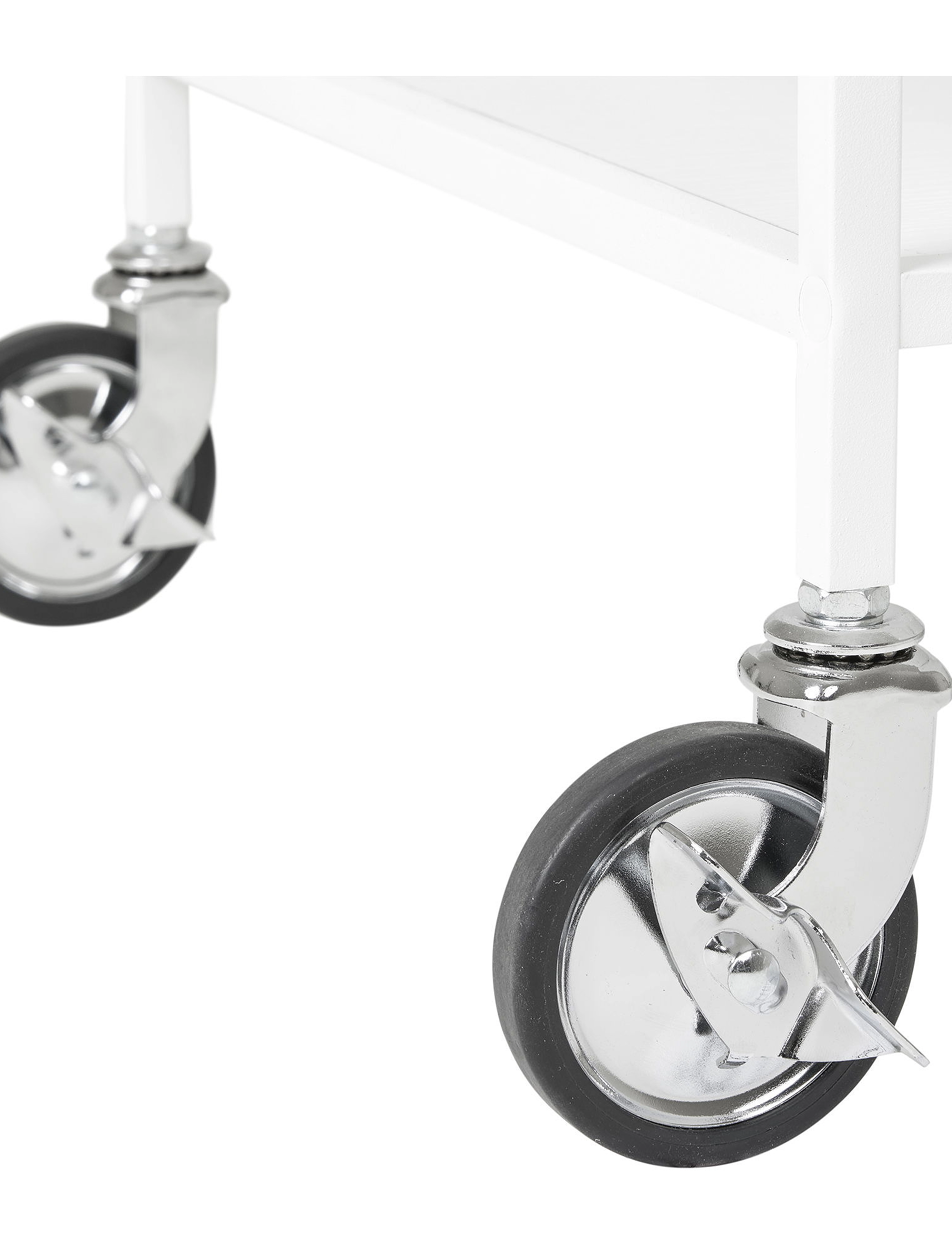 House Nordic - Rasa - Bar trolley, 2 white shelves, white frame 68x40x79 cm - tischwagen - white - 3