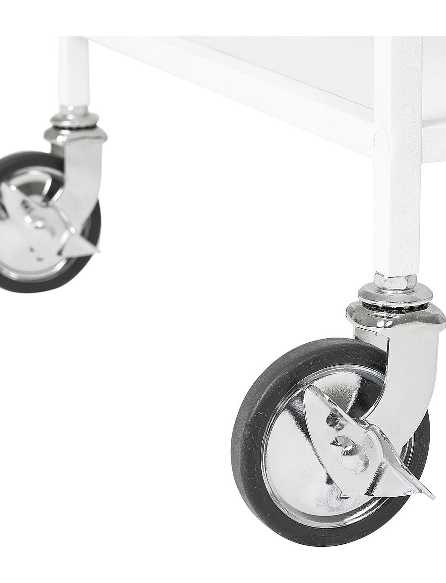House Nordic - Rasa - Bar trolley, 2 white shelves, white frame 68x40x79 cm - tischwagen - white - 3