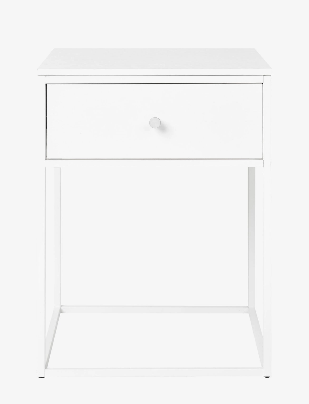 House Nordic Rasa Side Table, 1 Drawer, White, White Frame 40X40X55 Cm, Sidebord og lille bord, Hvid, Str: ONE SIZE
