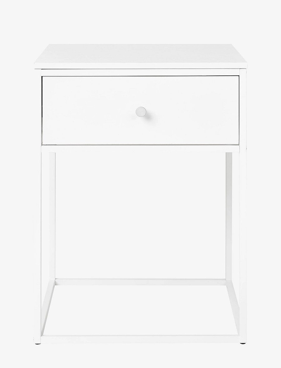 House Nordic - Rasa - Side table, 1 drawer, white, white frame 40x40x55 cm - küljelauad ja väikesed lauad - white - 1