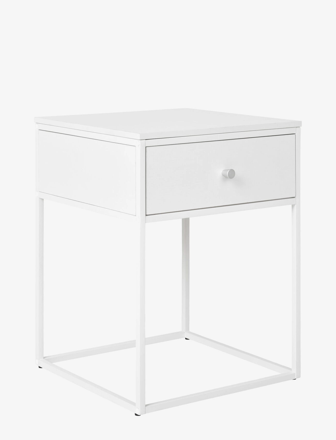 House Nordic - Rasa - Side table, 1 drawer, white, white frame 40x40x55 cm - beistelltische & kleine tische - white - 2