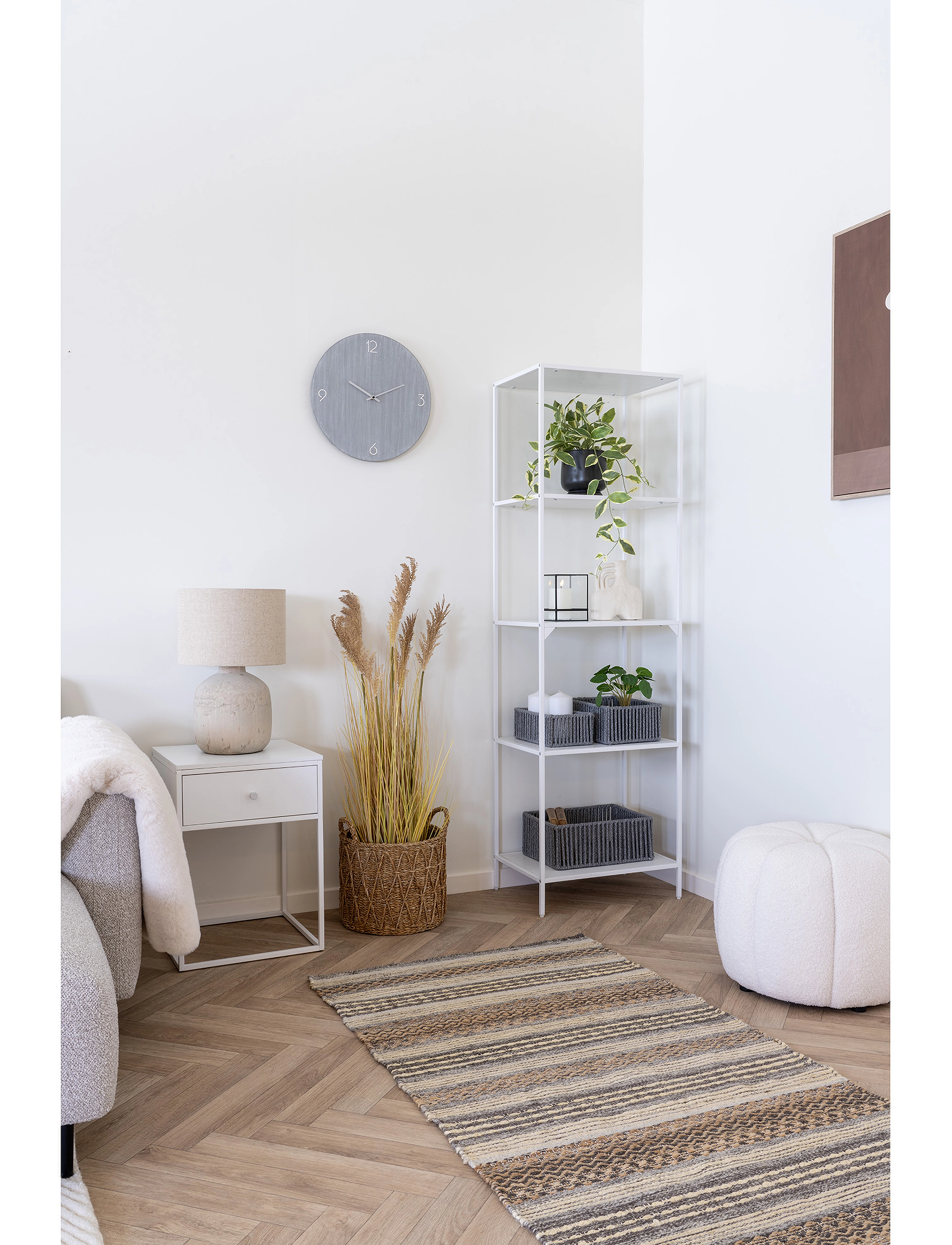 House Nordic Rasa Side Table, 1 Drawer, White, White Frame 40X40X55 Cm, One Size, Tables, Weiß - Tables & Small Homeware