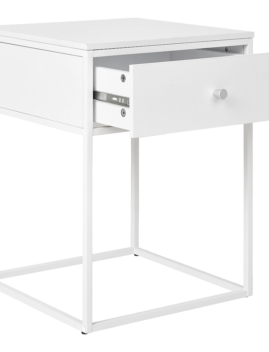 House Nordic - Rasa - Side table, 1 drawer, white, white frame 40x40x55 cm - küljelauad ja väikesed lauad - white - 4