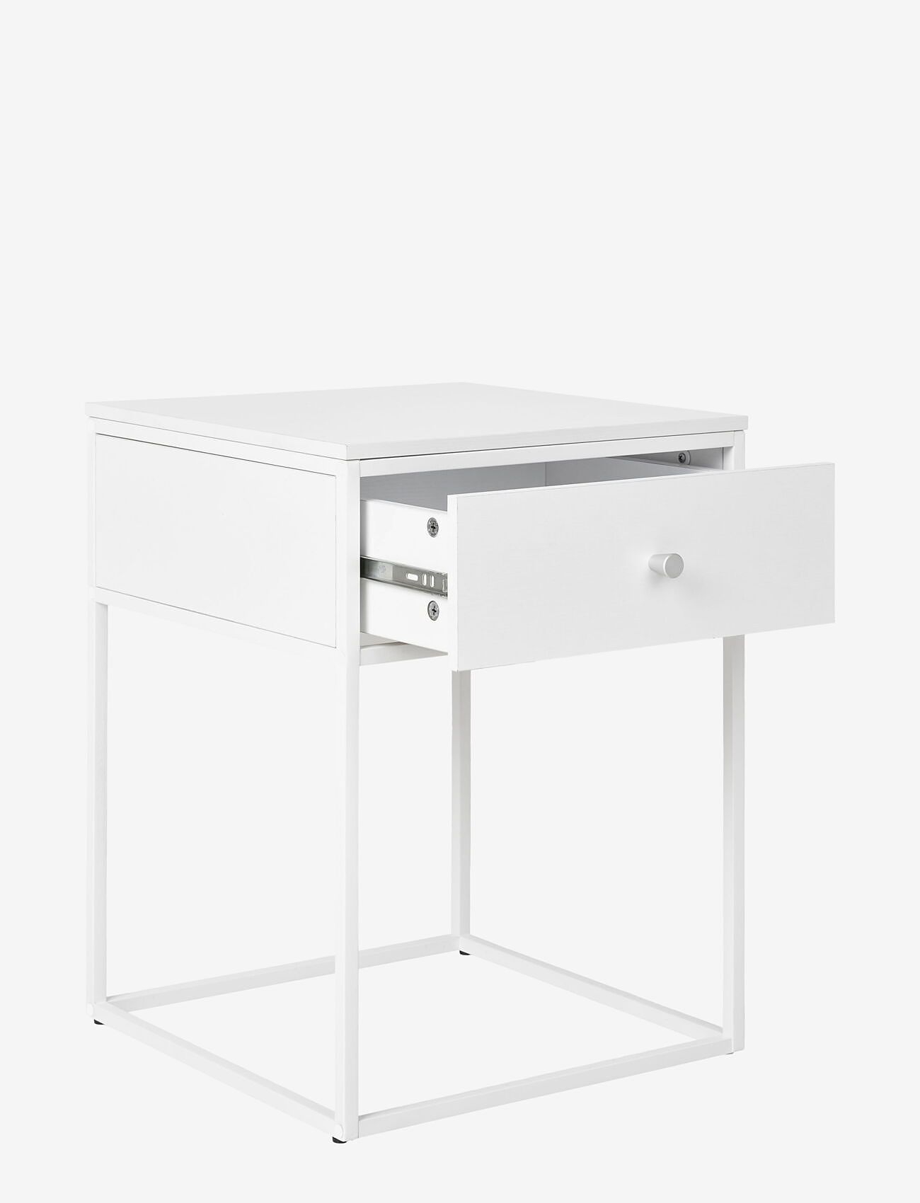 House Nordic - Rasa - Side table, 1 drawer, white, white frame 40x40x55 cm - køb efter pris - white - 2