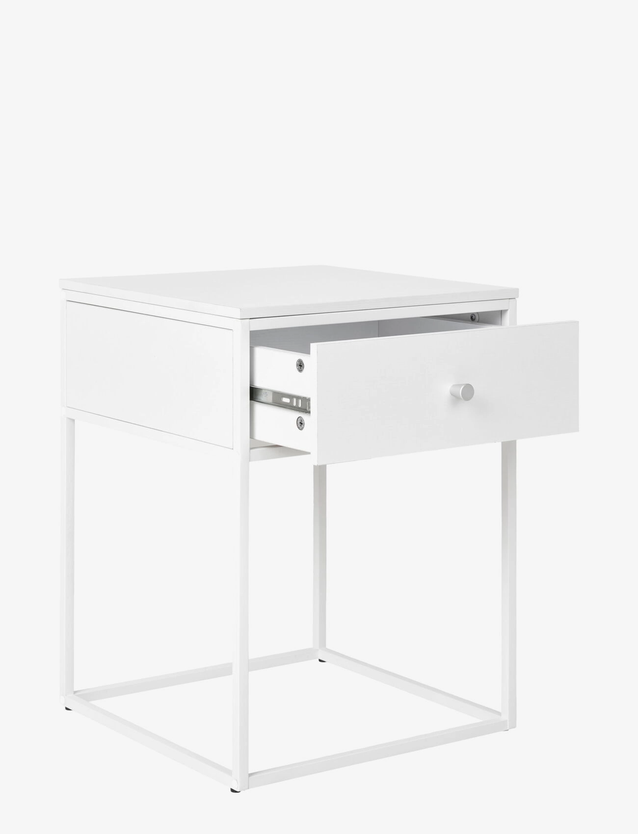 House Nordic - Rasa - Side table, 1 drawer, white, white frame 40x40x55 cm - beistelltische & kleine tische - white - 3