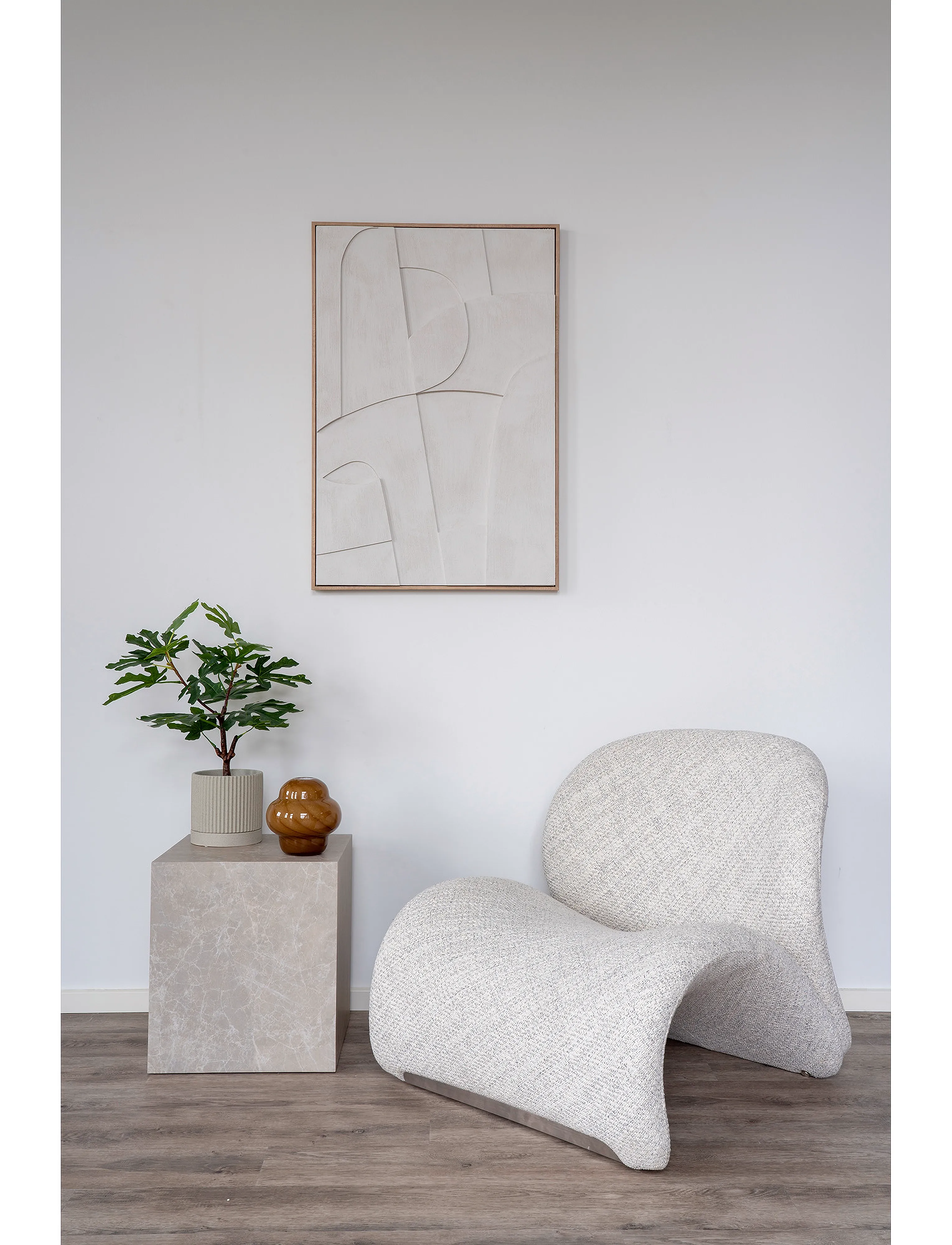 House Nordic - Sia - Side Table, marble look, beige, 40x40x45 cm - sideborde og små borde - marble - 3