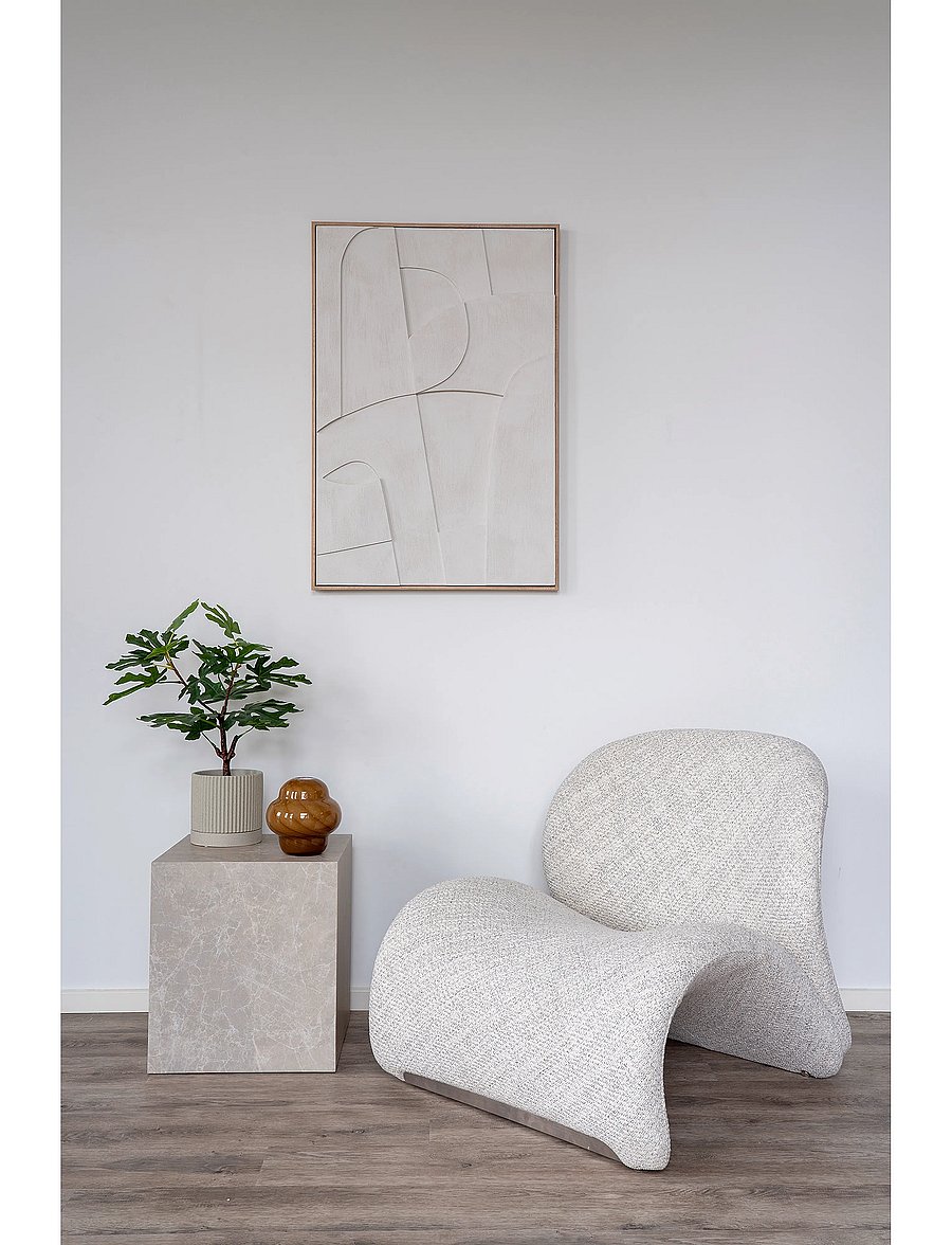 House Nordic - Sia - Side Table, marble look, beige, 40x40x45 cm - beistelltische & kleine tische - marble - 3