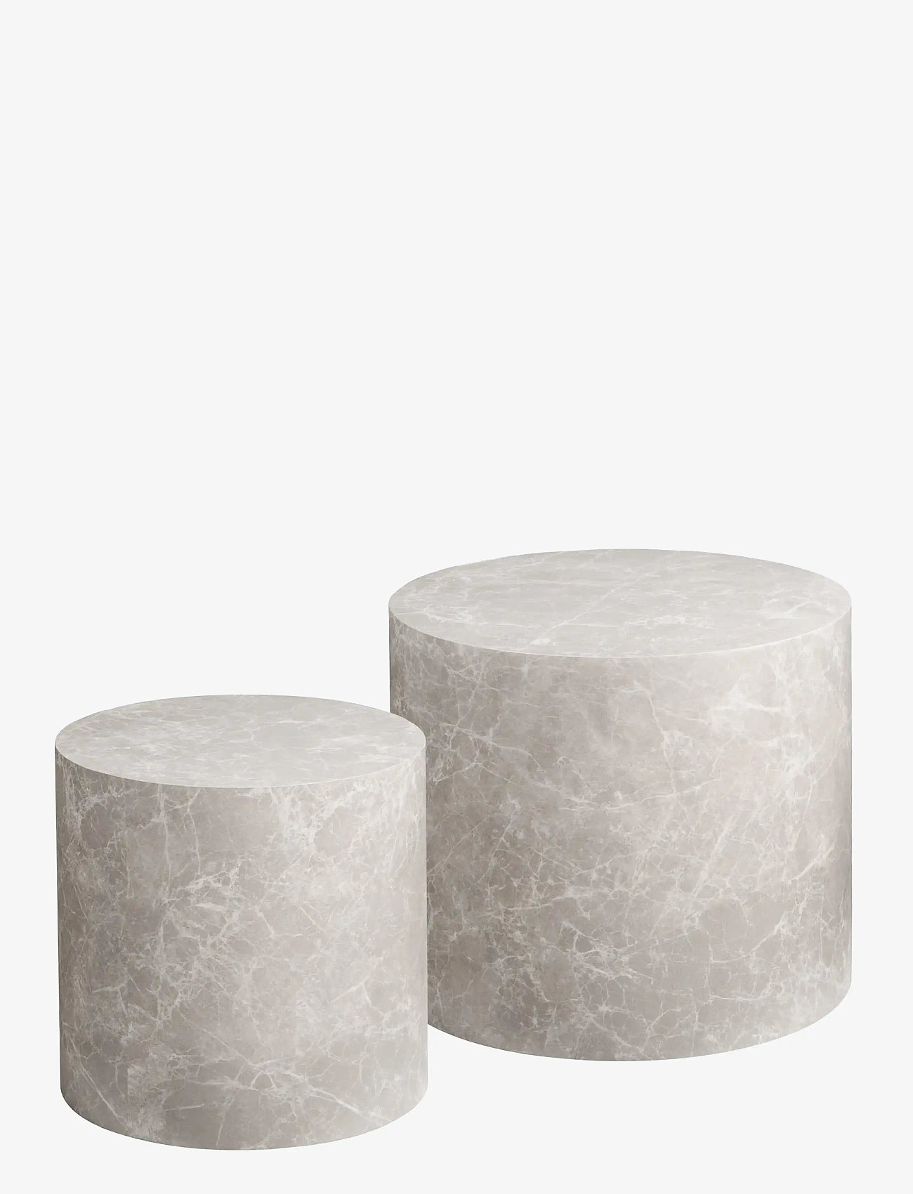 House Nordic - Sia - Coffee table, marble look, round, beige, set of 2 - nach preis einkaufen - marble - 0