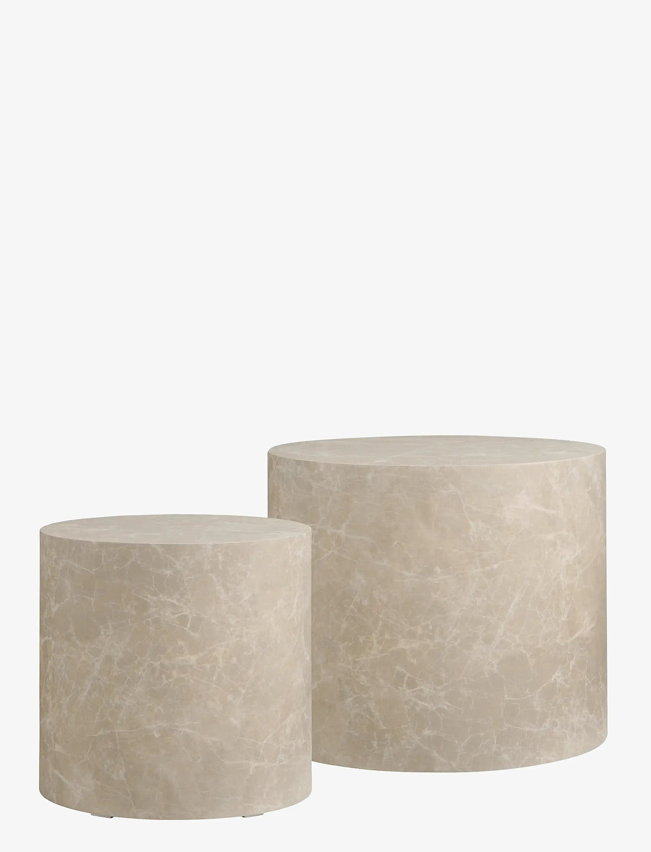 House Nordic - Sia - Coffee table, marble look, round, beige, set of 2 - nach preis einkaufen - marble - 1