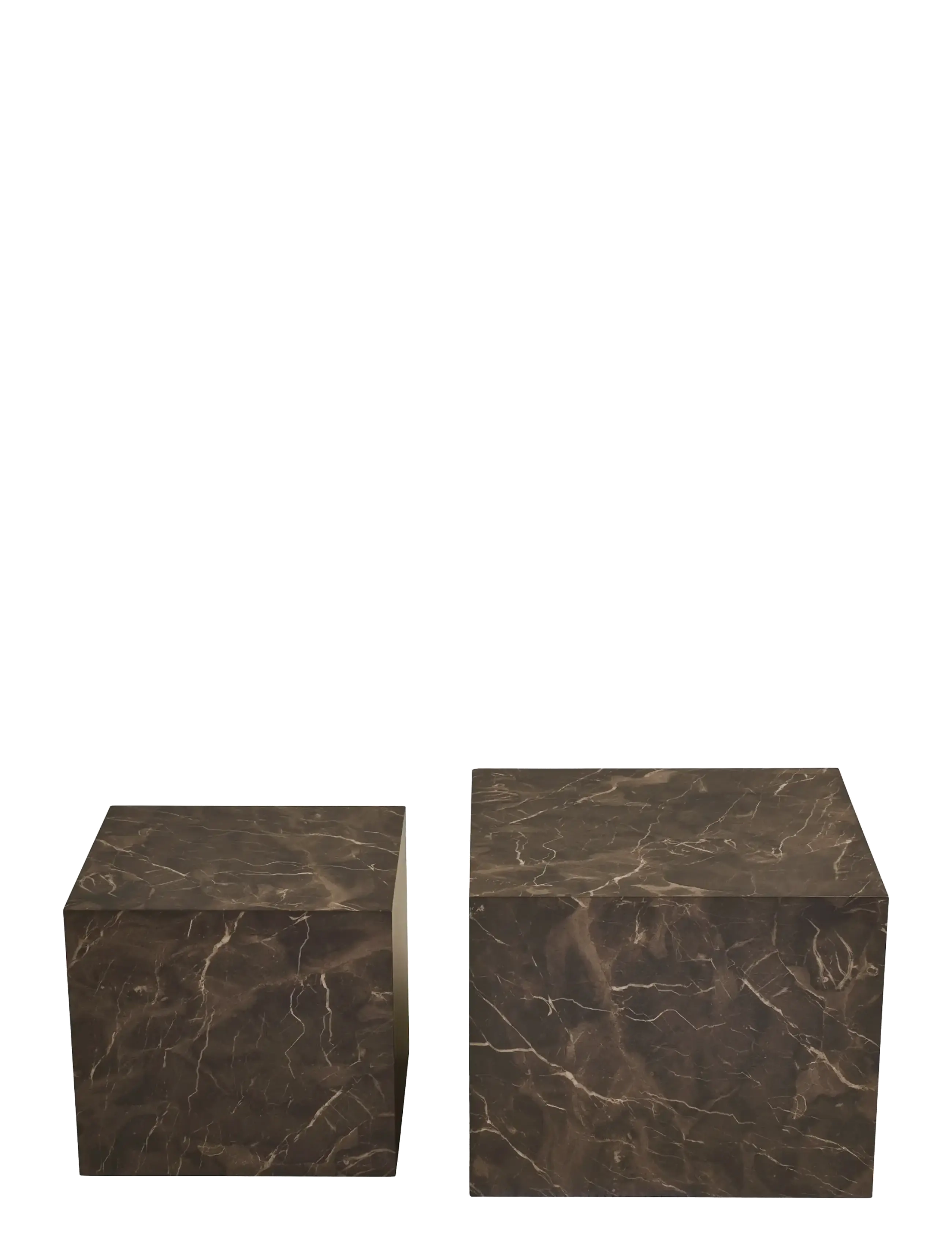 House Nordic - Sia - Coffee table, marble look, brown, set of 2 - brown - 2