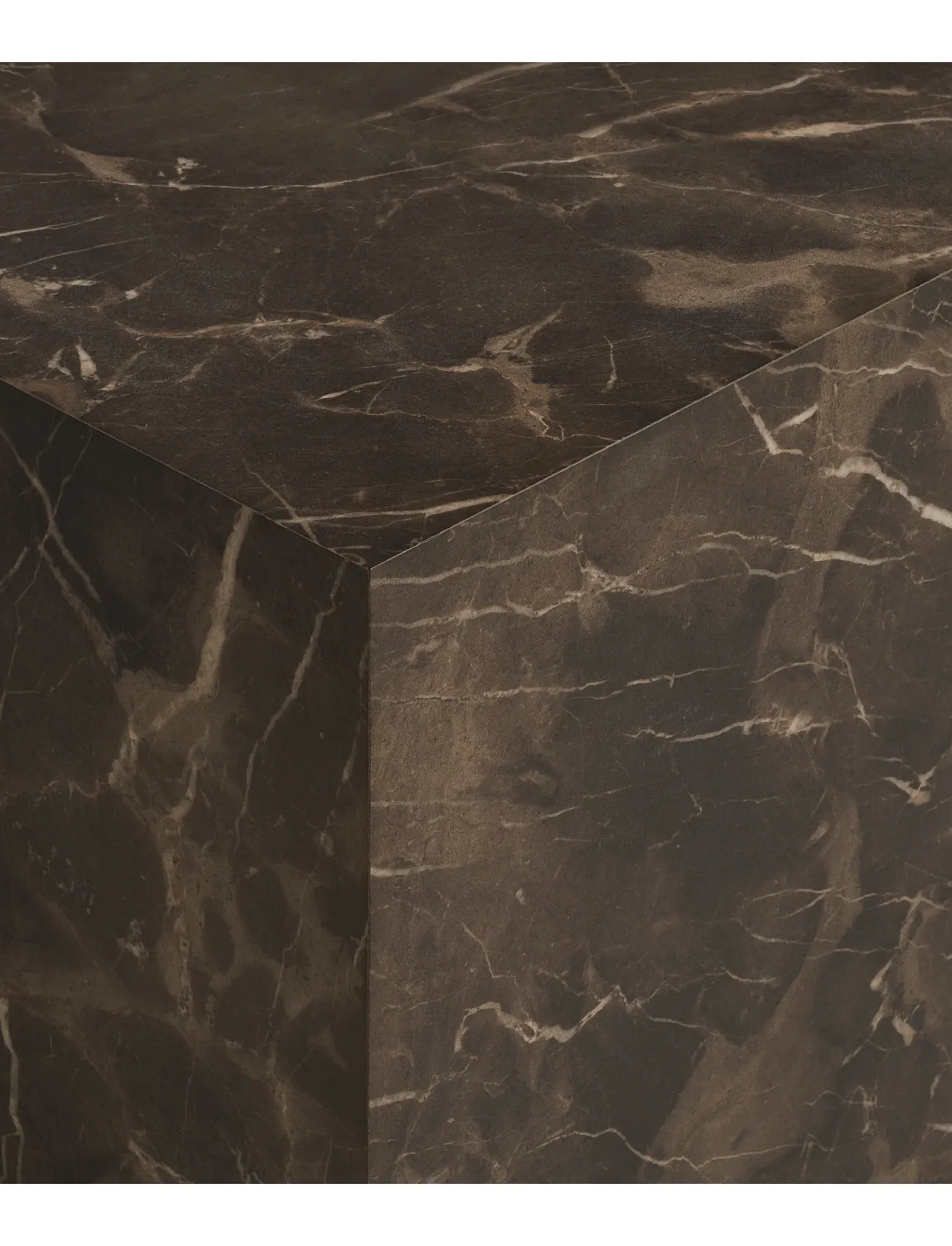 House Nordic - Sia - Coffee table, marble look, brown, 60x80x40 cm - sofaborde - brown - 4