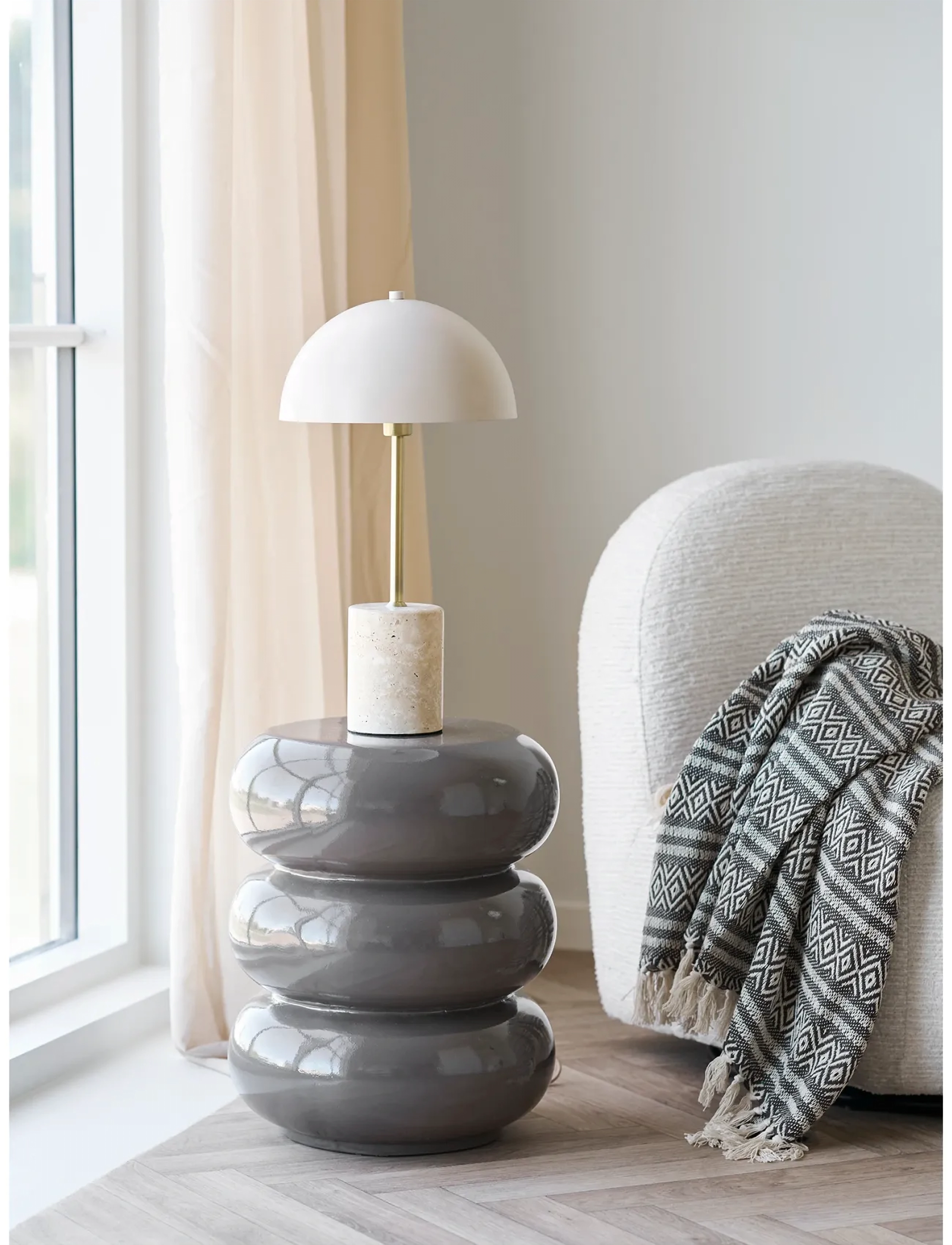House Nordic Gro Side Table, Fiberglass, Brown, Ø35,5X44 Cm, 35.5X35.5X44 cm, Tables, Braun - Tables & Small Homeware