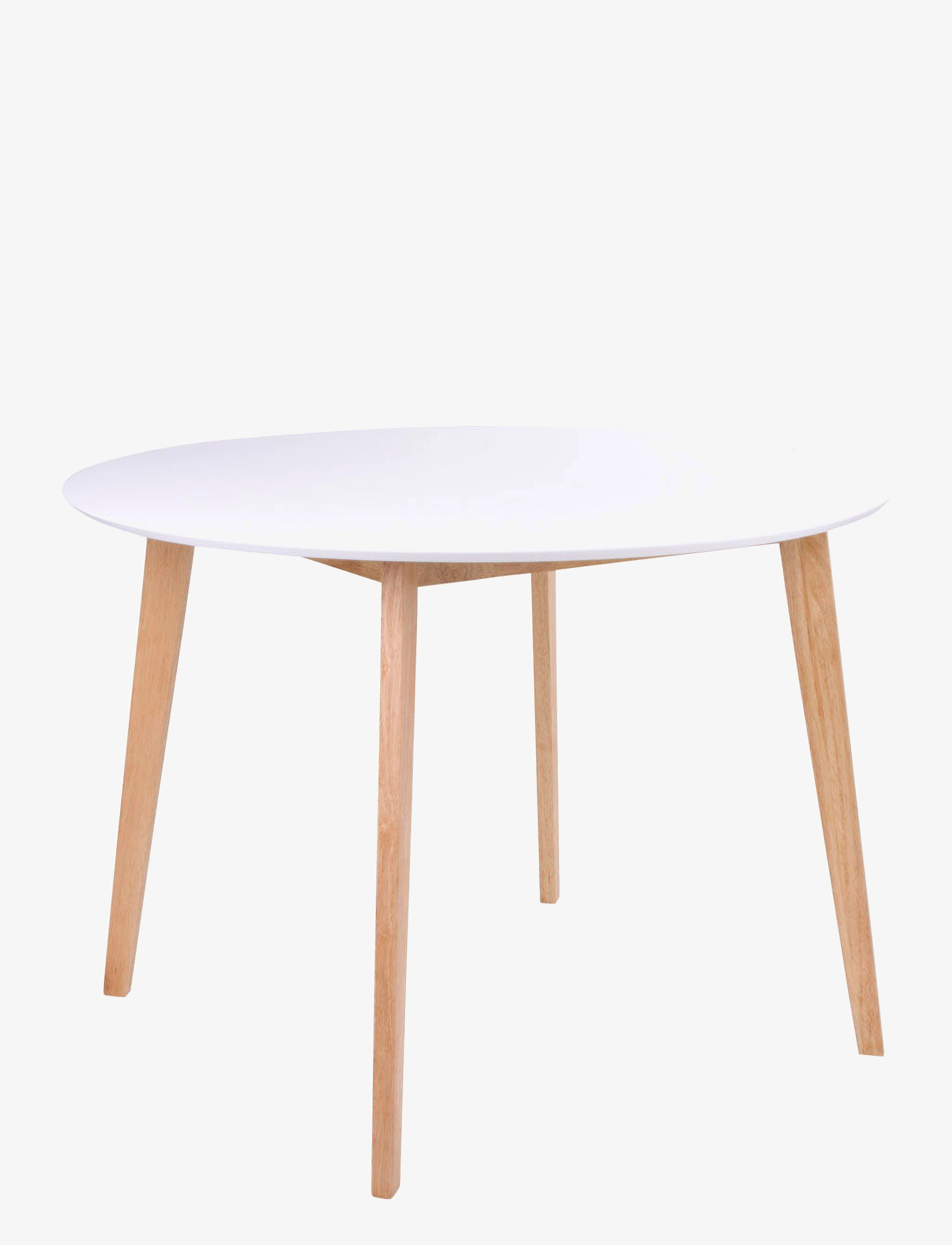 House Nordic Rune - Dining table, white and natural ø105x75 cm - Spiseborde - WHITE / white