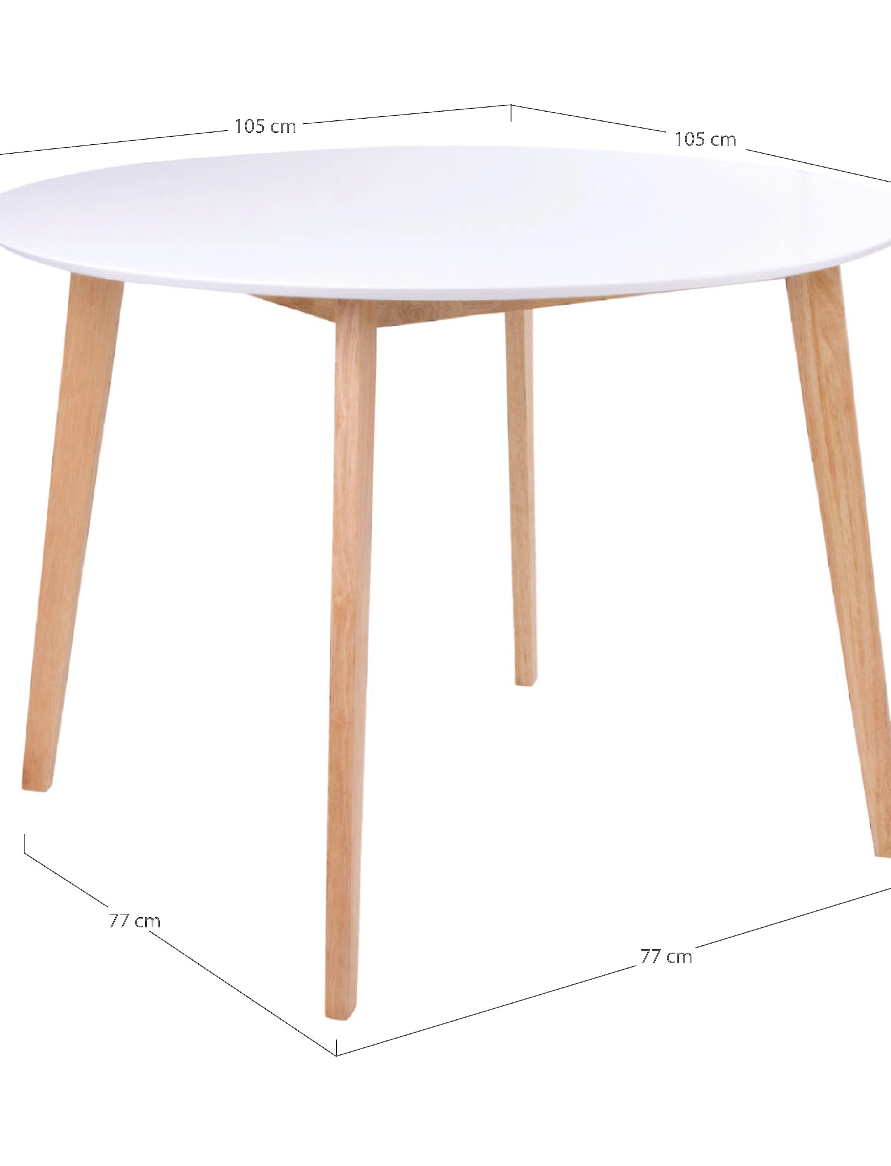 House Nordic - Rune - Dining table, white and natural ø105x75 cm - spiseborde - white - 3