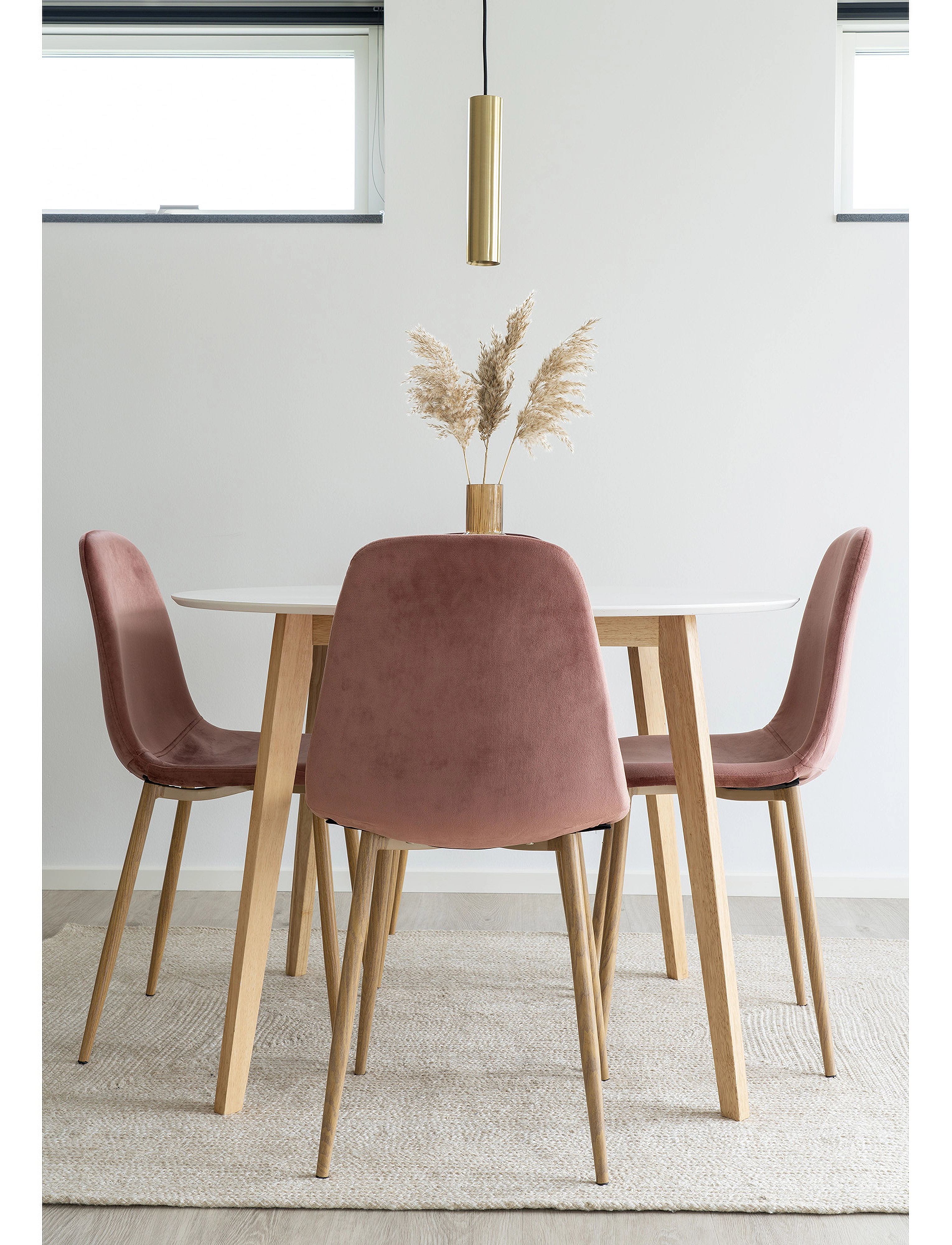 House Nordic - Rune - Dining table, white and natural ø105x75 cm - spiseborde - white - 5
