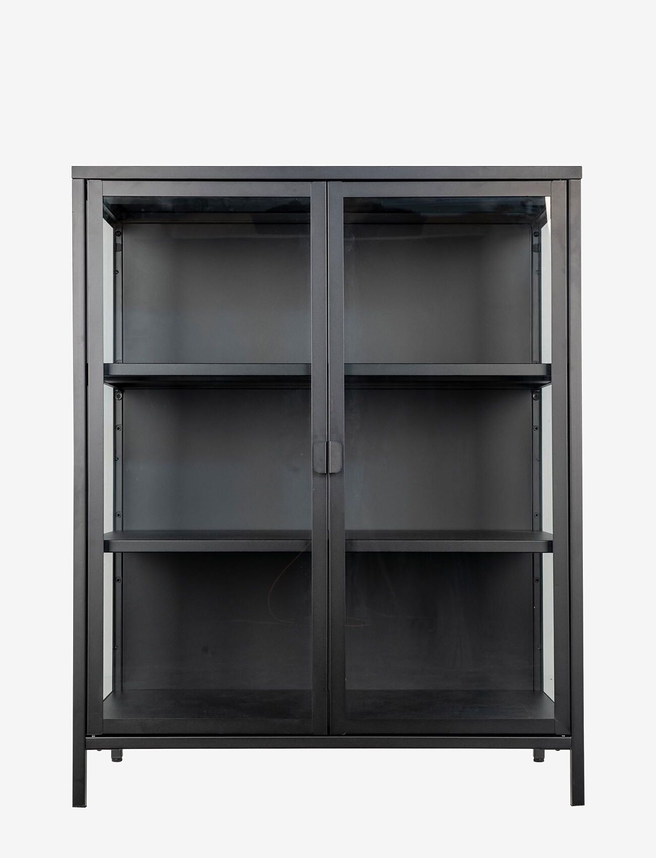 House Nordic - Rita - Display cabinet, 2 glass doors, steel, black 80x40x101 cm - skápar - black - 1