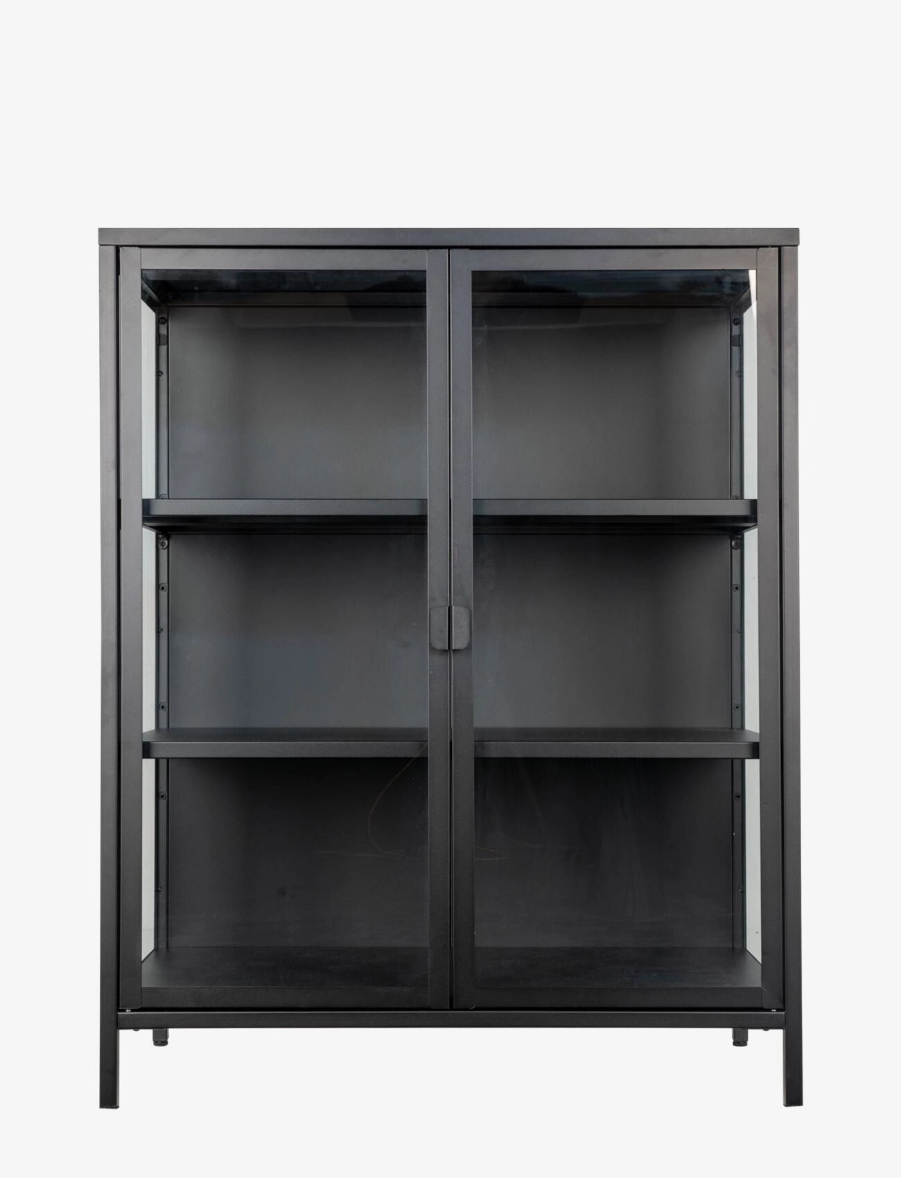 House Nordic Rita - Display cabinet, 2 glass doors, steel, black 80x40x101 cm - Möbler - BLACK / black