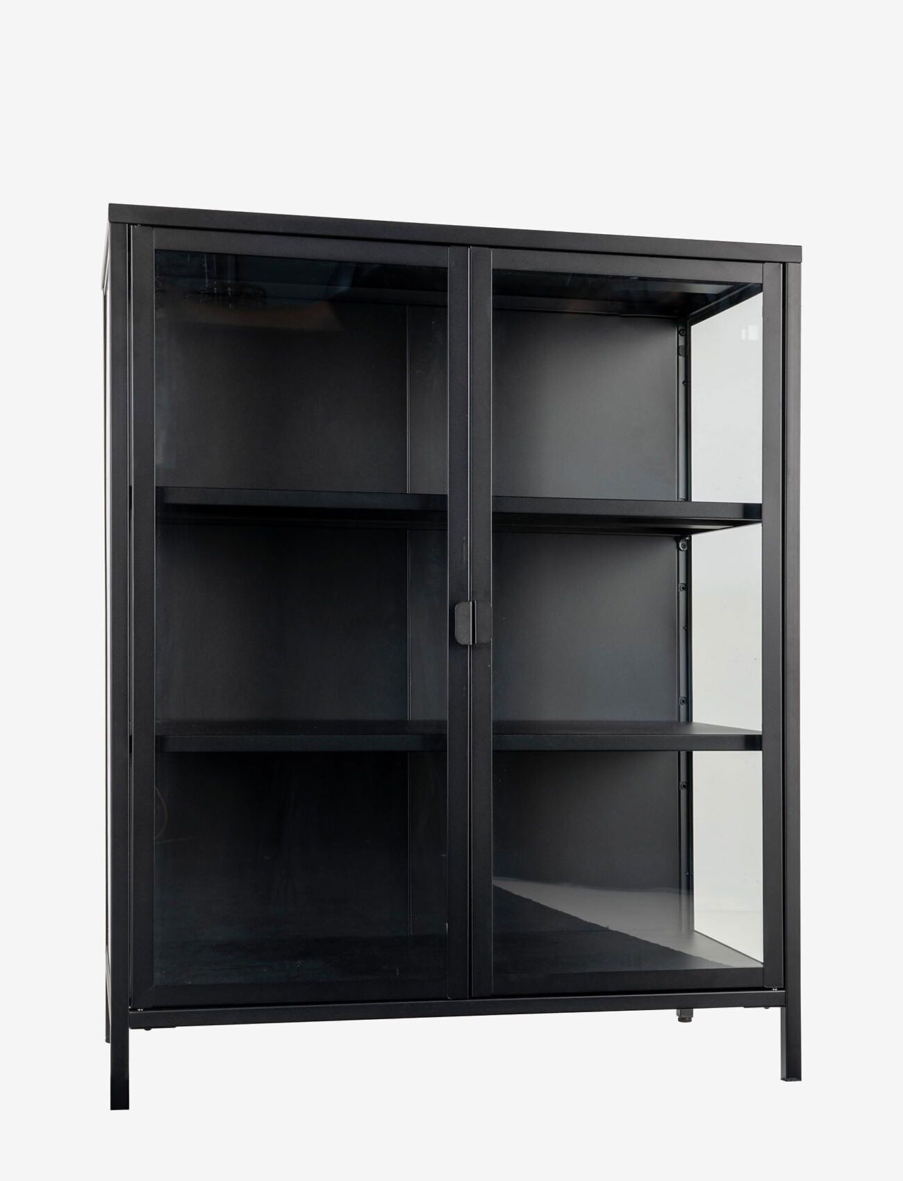 House Nordic - Rita - Display cabinet, 2 glass doors, steel, black 80x40x101 cm - skápar - black - 2